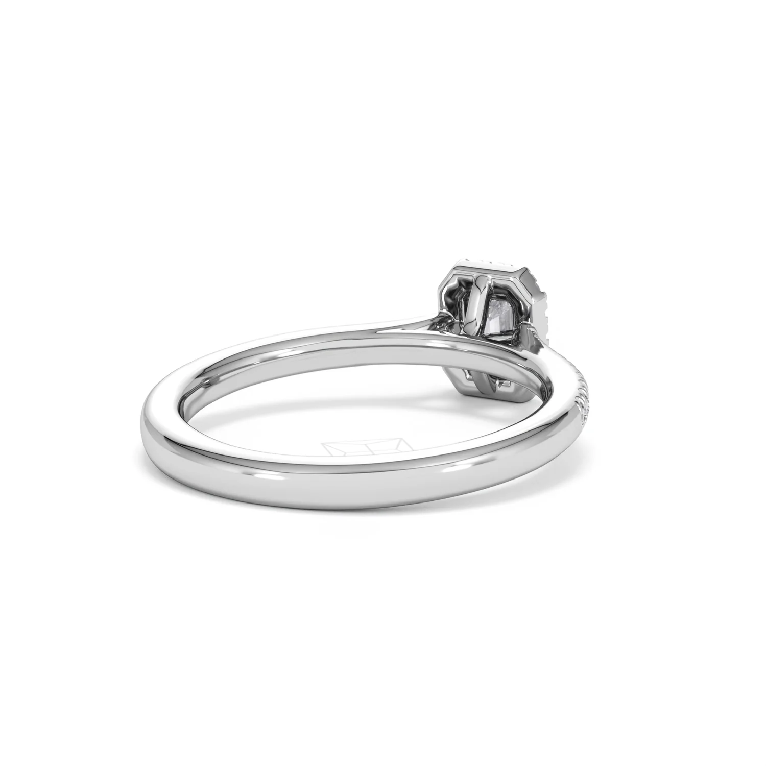 Lumia Emerald Cut Lab Diamond Halo Ring 0.50ct F/VS in 925 Silver - Image 43