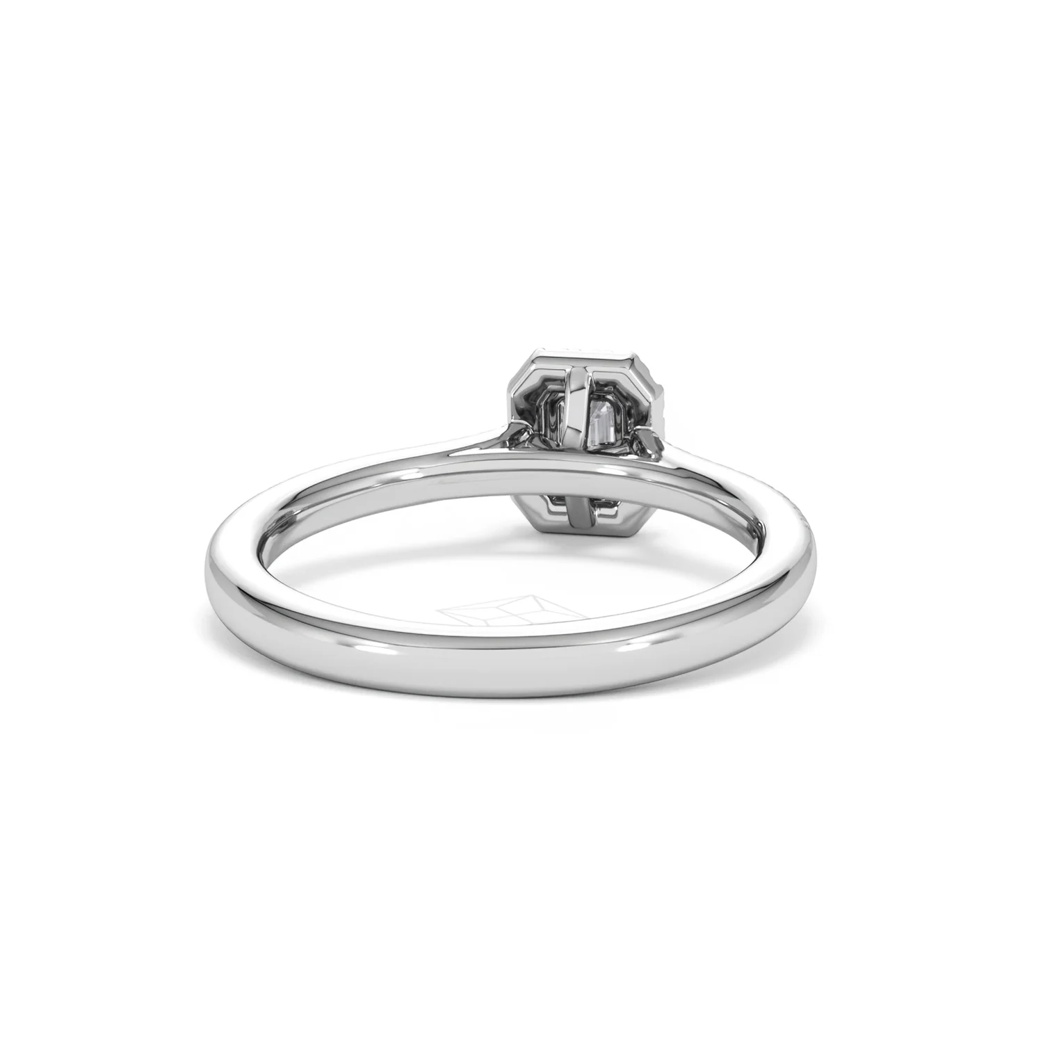 Lumia Emerald Cut Lab Diamond Halo Ring 0.50ct F/VS in 925 Silver - Image 47
