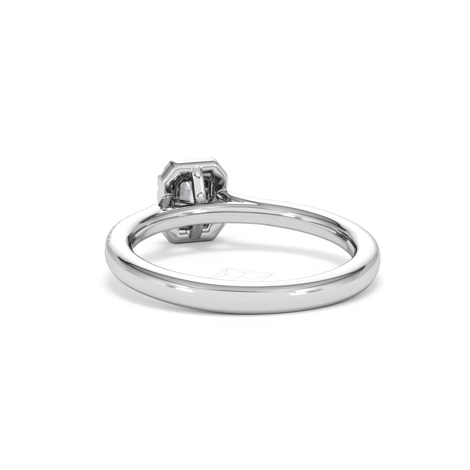 Lumia Emerald Cut Lab Diamond Halo Ring 0.50ct F/VS in 925 Silver - Image 54