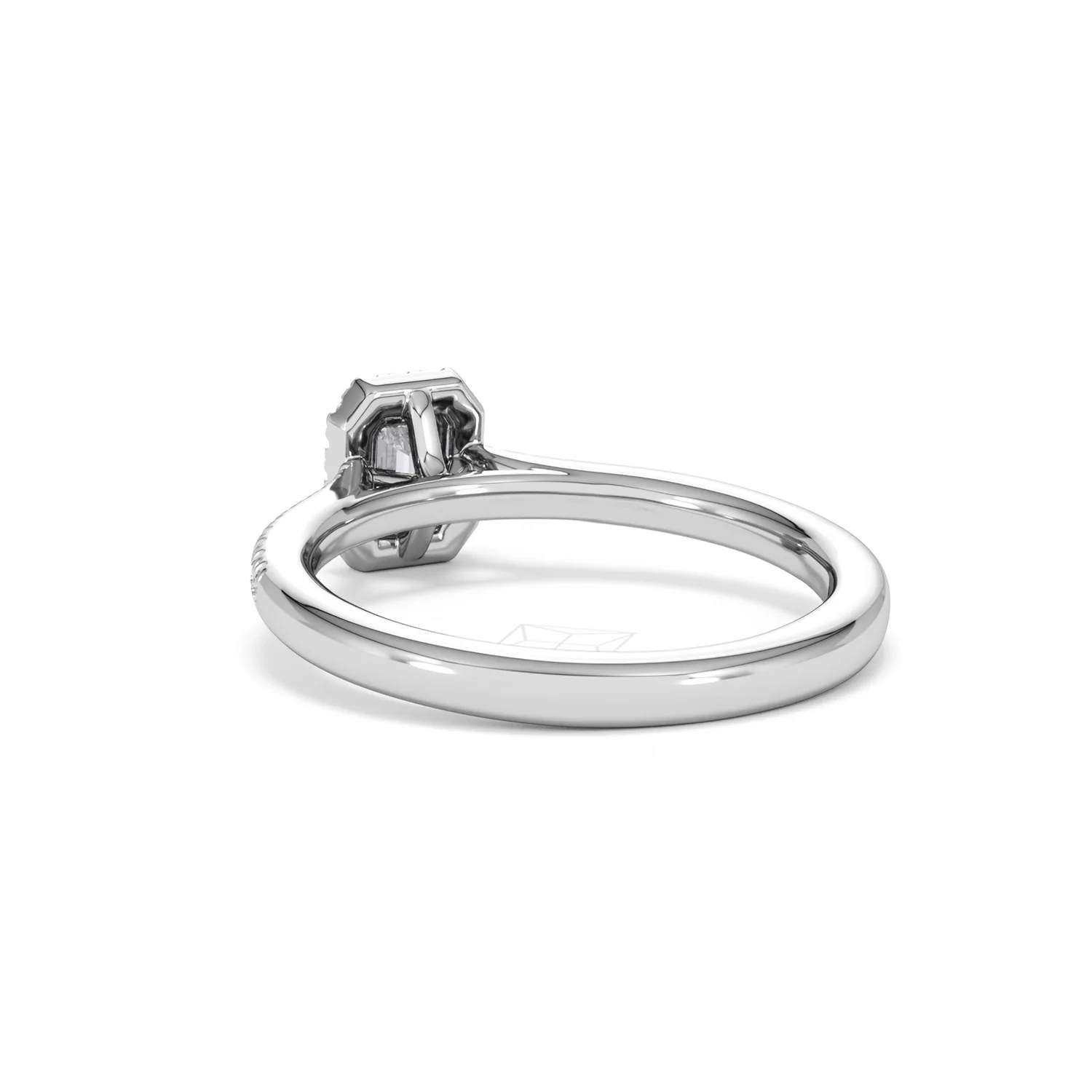 Lumia Emerald Cut Lab Diamond Halo Ring 0.50ct F/VS in 925 Silver - Image 56