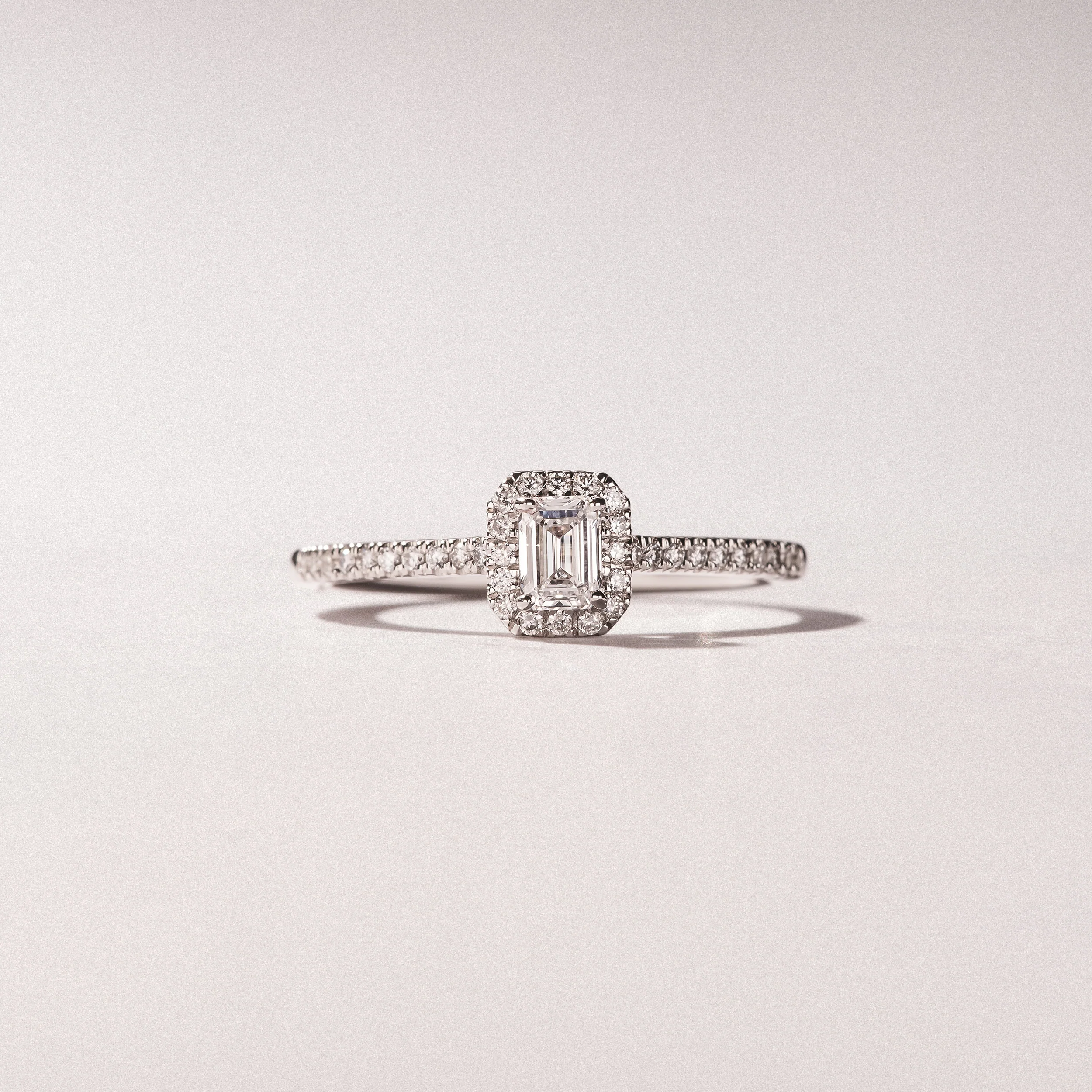 Lumia Emerald Cut Lab Diamond Halo Ring 0.50ct F/VS in 925 Silver - Image 6