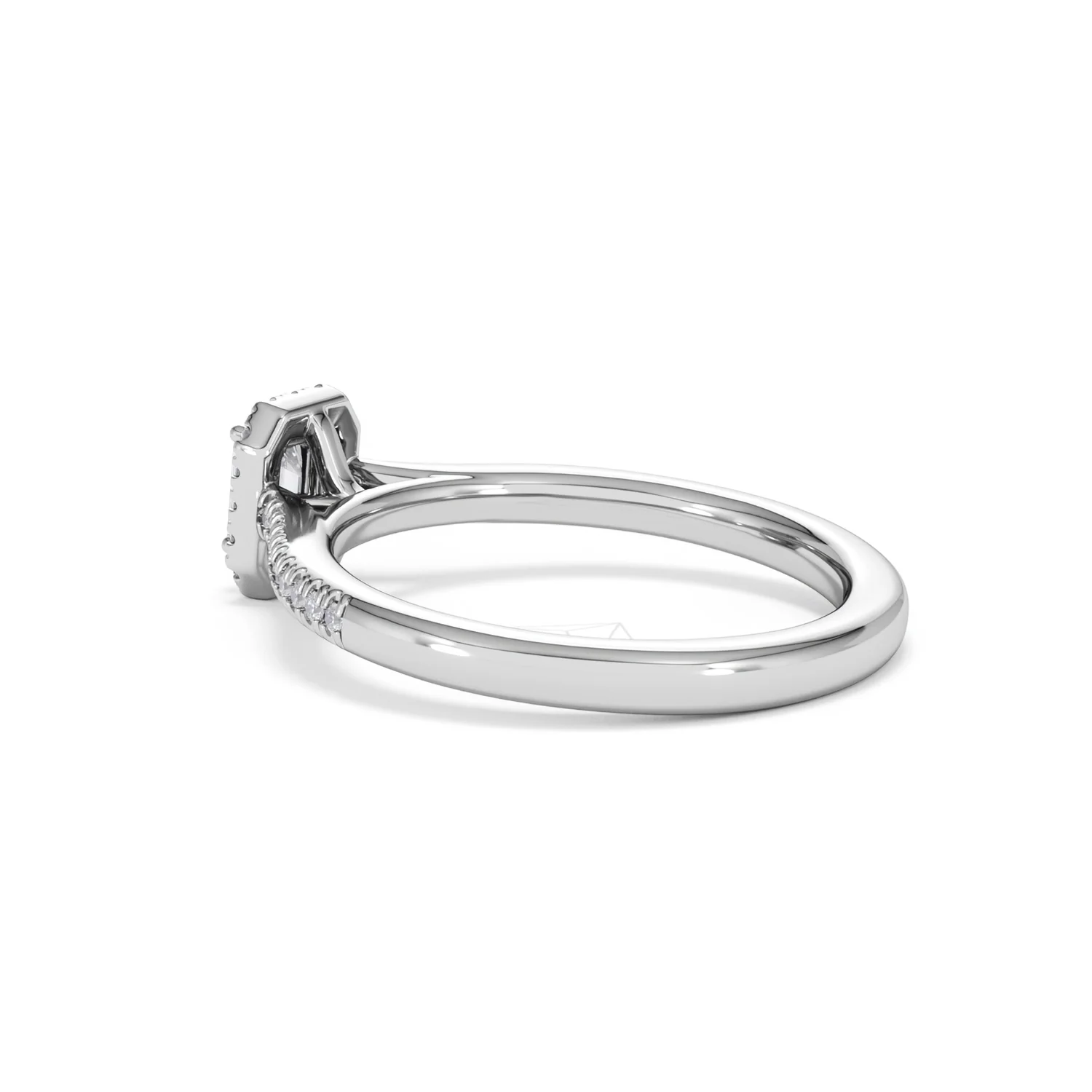 Lumia Emerald Cut Lab Diamond Halo Ring 0.50ct F/VS in 925 Silver - Image 62