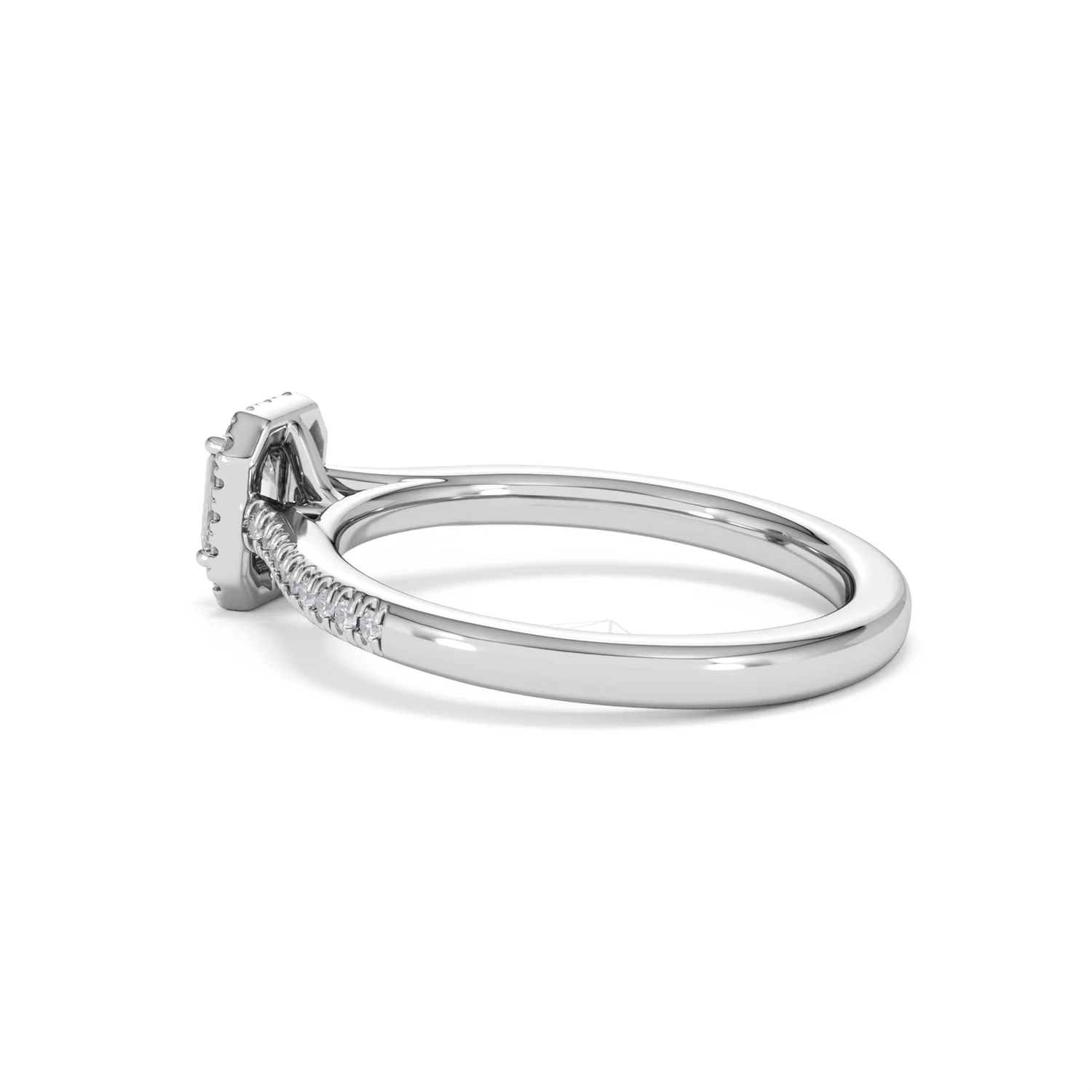 Lumia Emerald Cut Lab Diamond Halo Ring 0.50ct F/VS in 925 Silver - Image 64