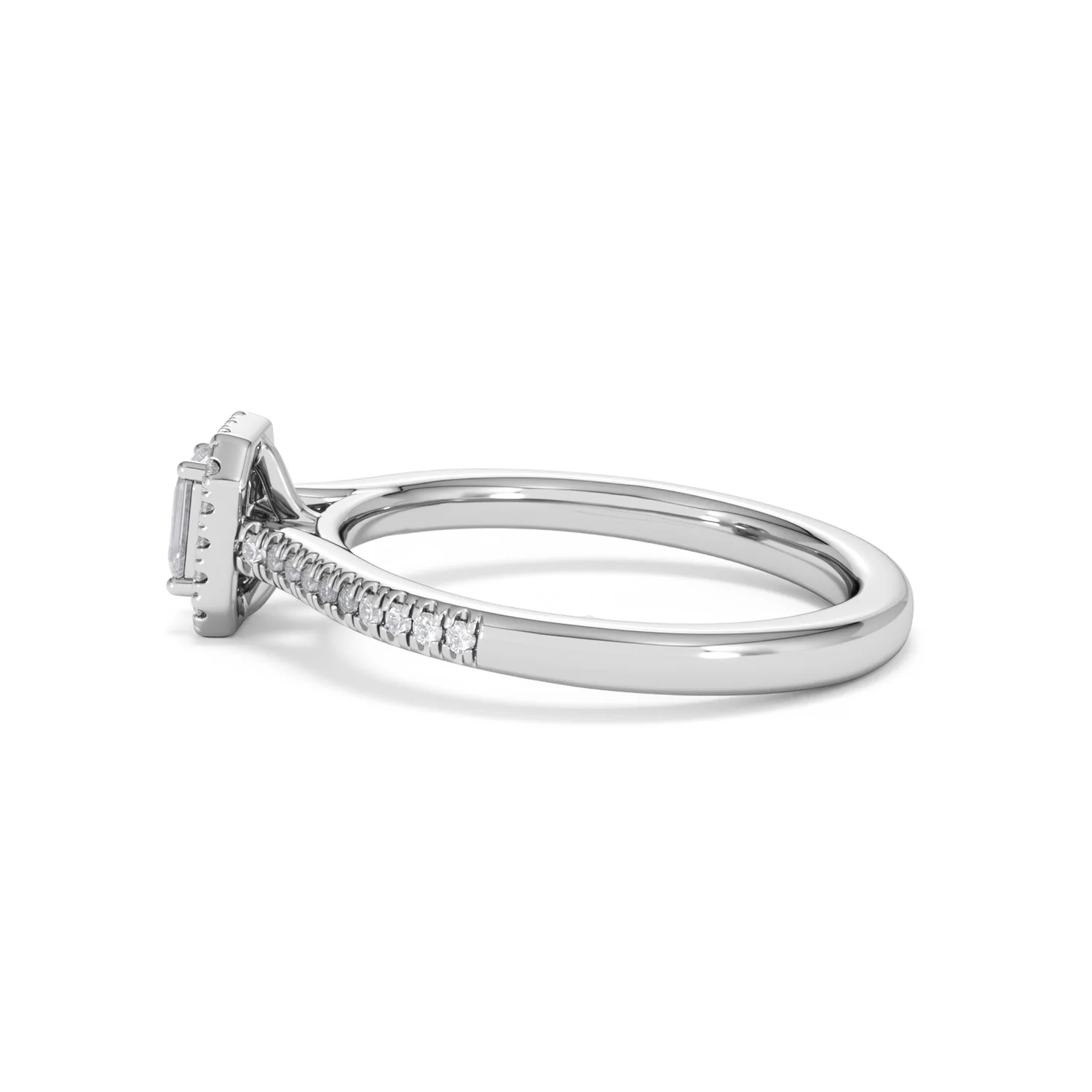 Lumia Emerald Cut Lab Diamond Halo Ring 0.50ct F/VS in 925 Silver - Image 68