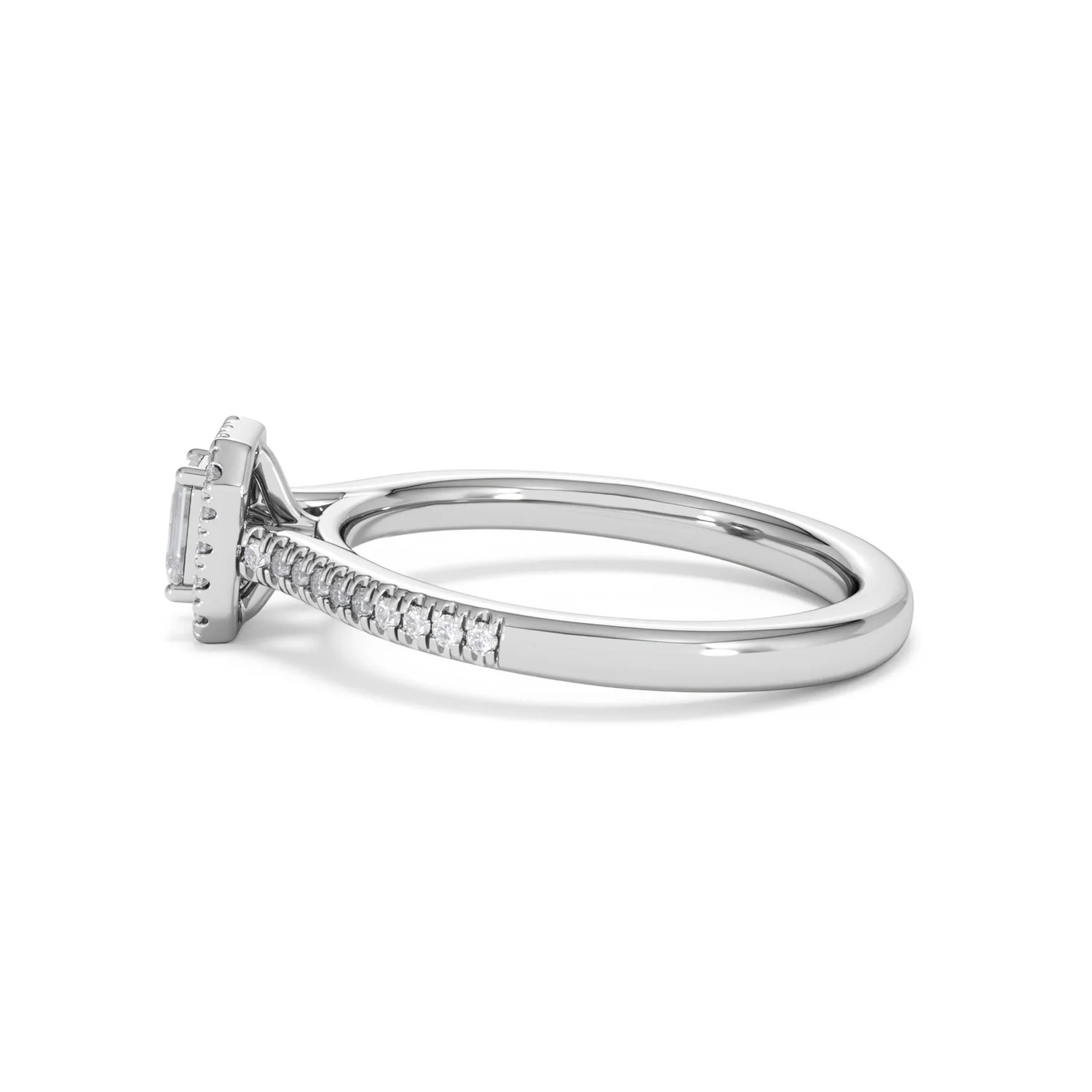 Lumia Emerald Cut Lab Diamond Halo Ring 0.50ct F/VS in 925 Silver - Image 69
