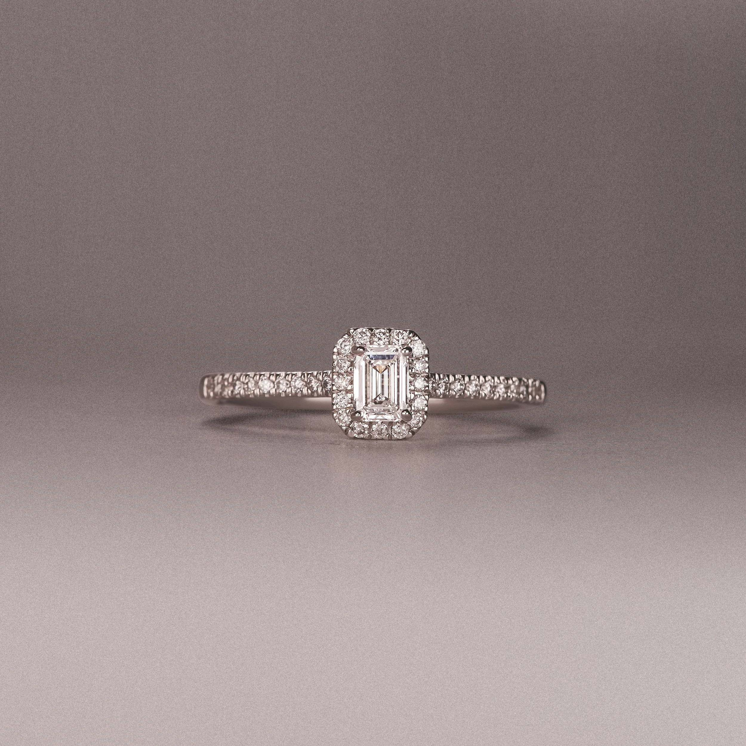 Lumia Emerald Cut Lab Diamond Halo Ring 0.50ct F/VS in 925 Silver - Image 8