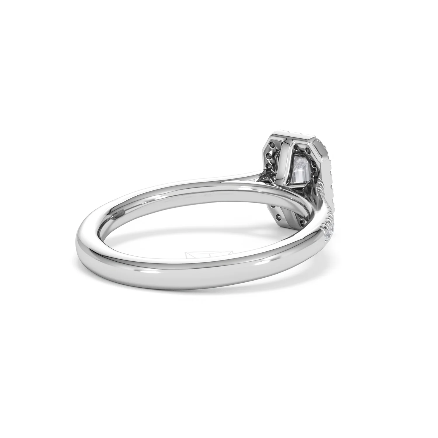 Lumia Emerald Cut Lab Diamond Halo Ring 0.70ct F/VS in 9K White Gold - Image 40