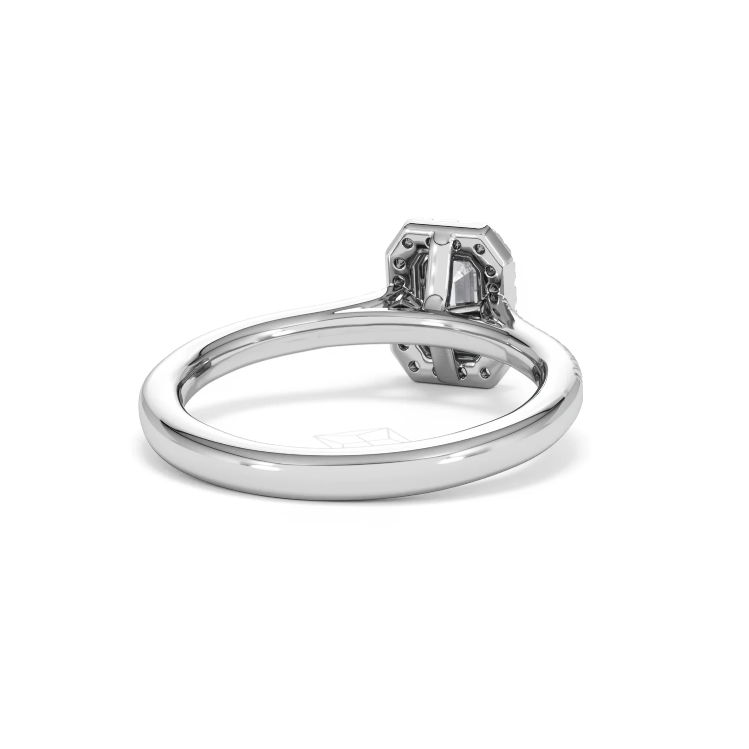 Lumia Emerald Cut Lab Diamond Halo Ring 0.70ct F/VS in 9K White Gold - Image 44