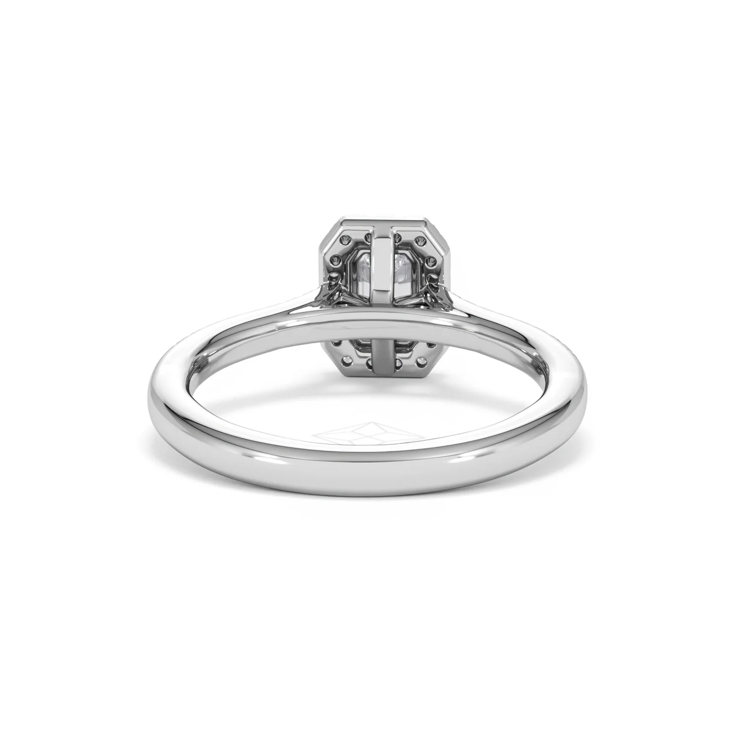 Lumia Emerald Cut Lab Diamond Halo Ring 0.70ct F/VS in 9K White Gold - Image 48