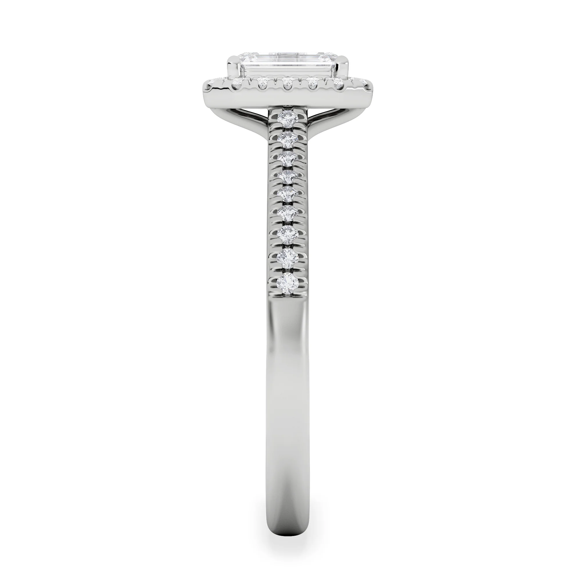 Lumia Emerald Cut Lab Diamond Halo Ring 0.70ct F/VS in 9K White Gold - Image 5
