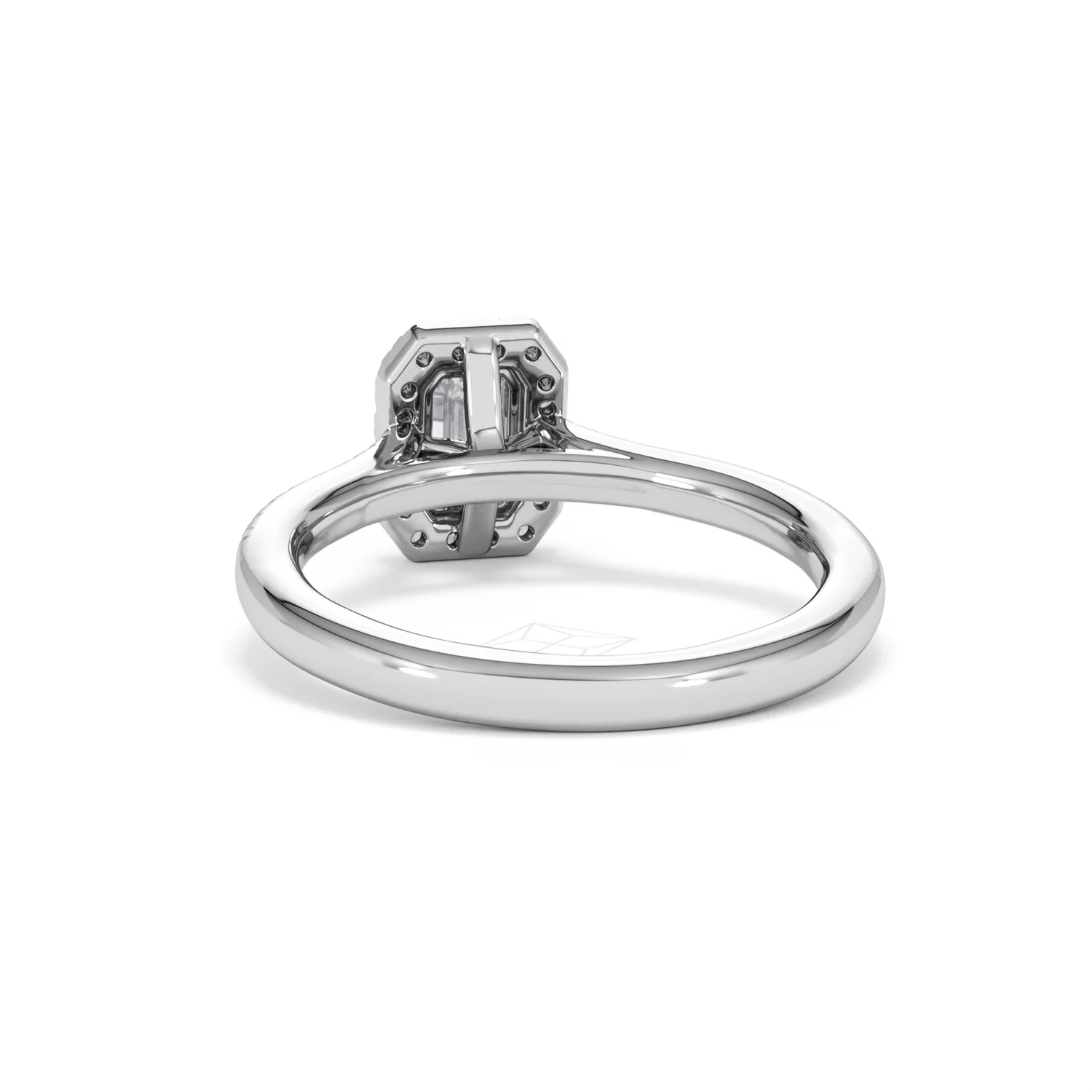 Lumia Emerald Cut Lab Diamond Halo Ring 0.70ct F/VS in 9K White Gold - Image 52