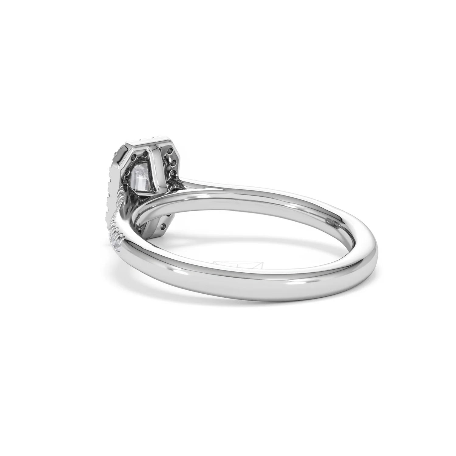 Lumia Emerald Cut Lab Diamond Halo Ring 0.70ct F/VS in 9K White Gold - Image 58