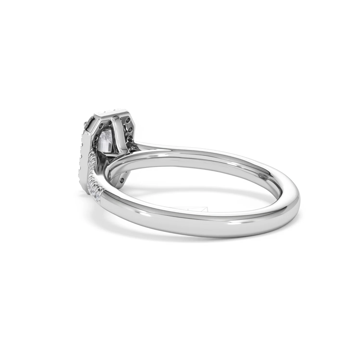 Lumia Emerald Cut Lab Diamond Halo Ring 0.70ct F/VS in 9K White Gold - Image 59