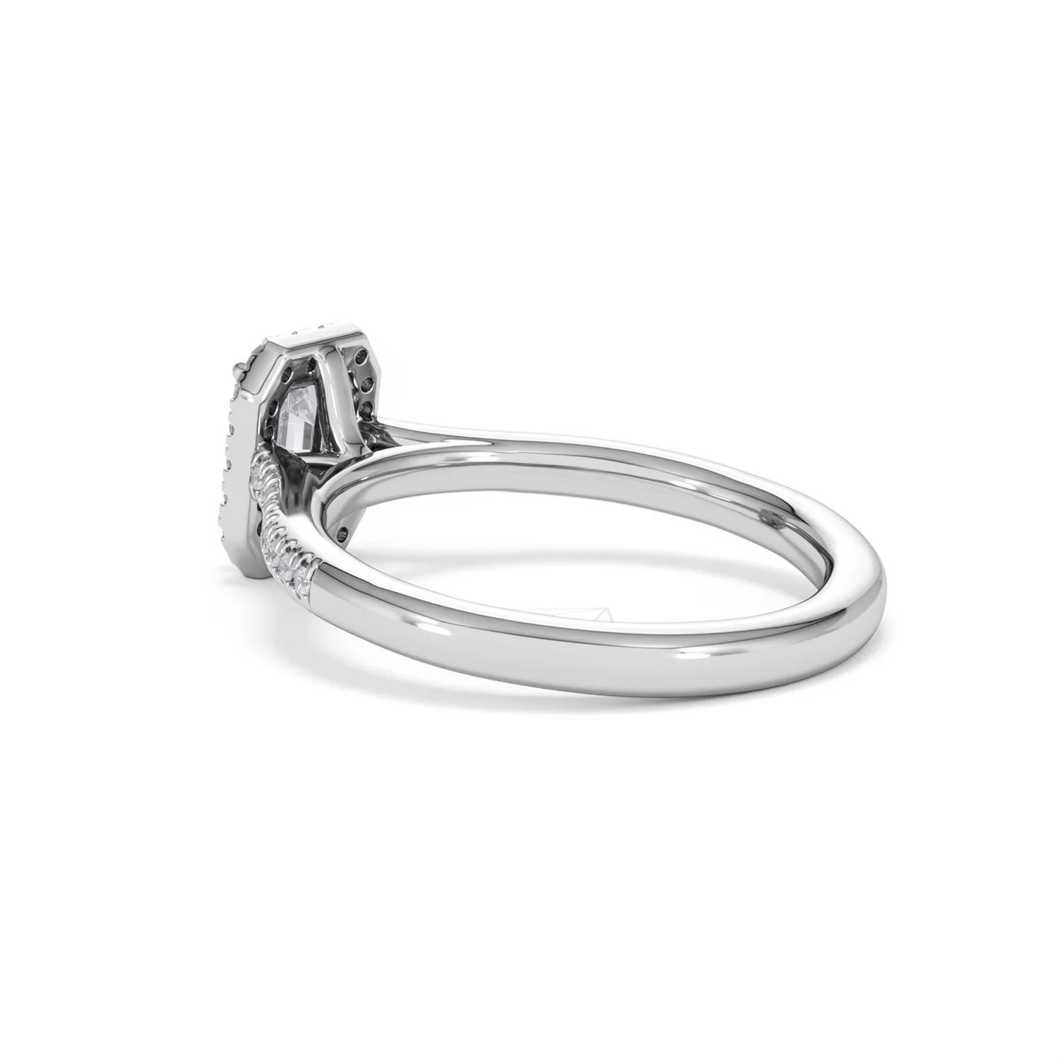 Lumia Emerald Cut Lab Diamond Halo Ring 0.70ct F/VS in 9K White Gold - Image 60