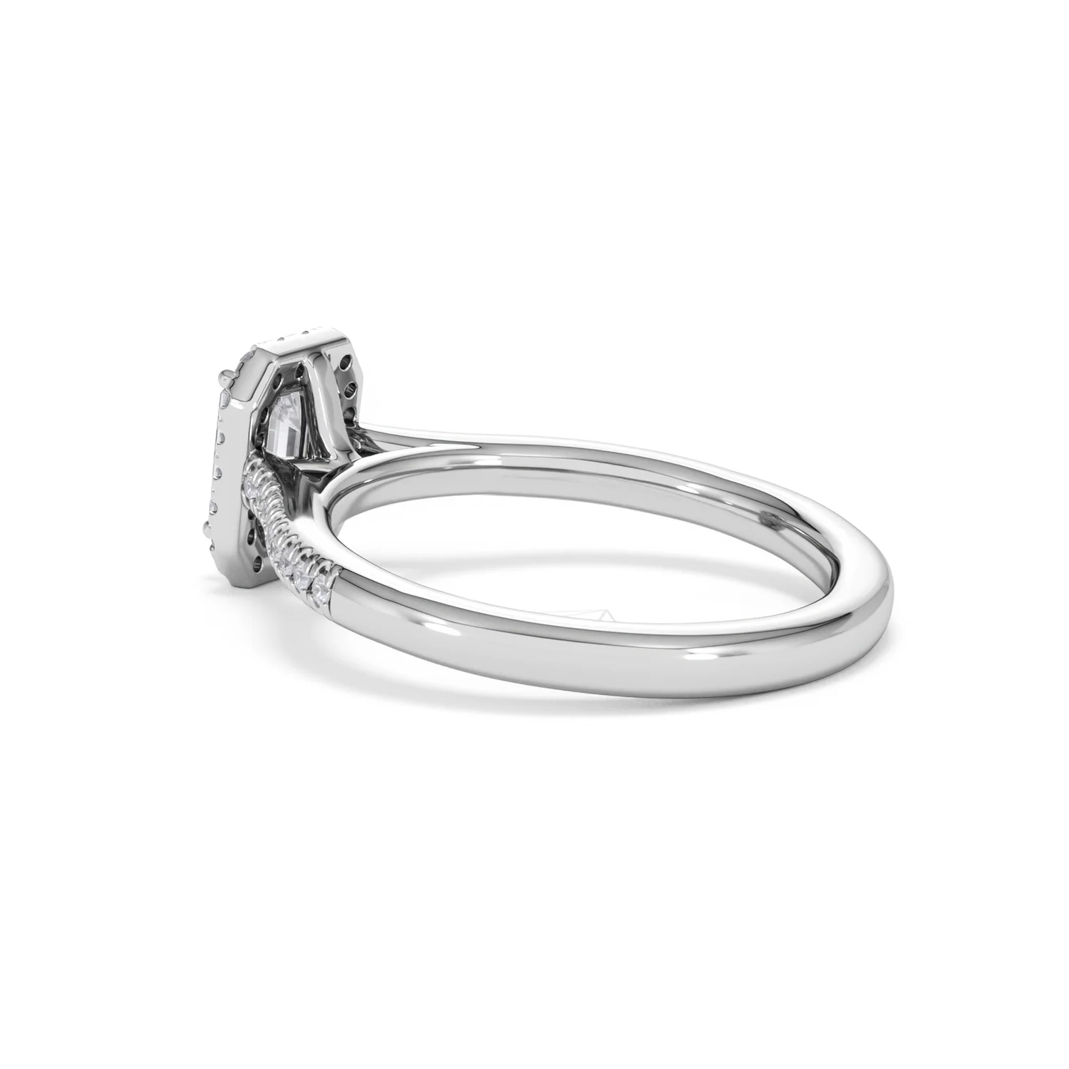 Lumia Emerald Cut Lab Diamond Halo Ring 0.70ct F/VS in 9K White Gold - Image 61