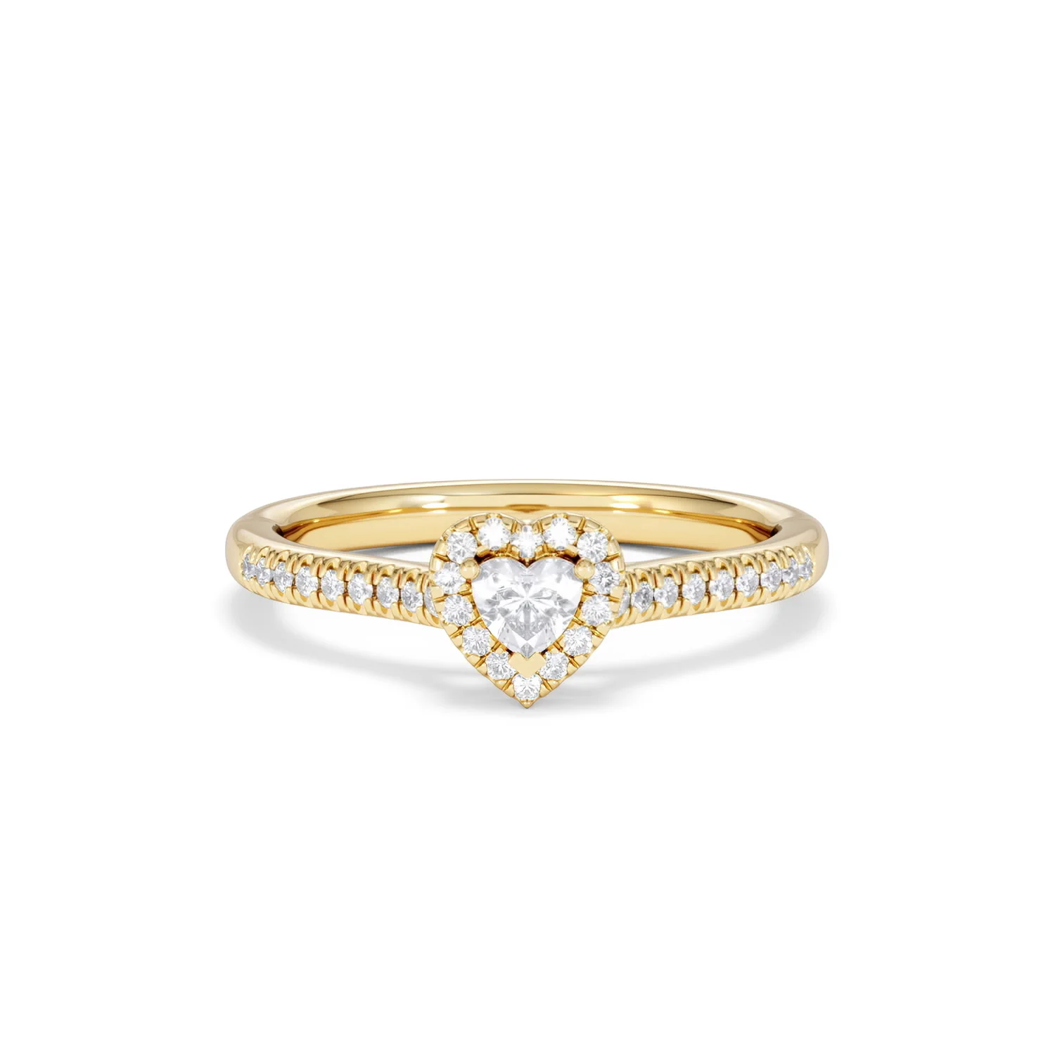 Lumia Heart Cut Lab Diamond Halo Ring 0.33ct F/VS in 18K Gold Vermeil - Image 10