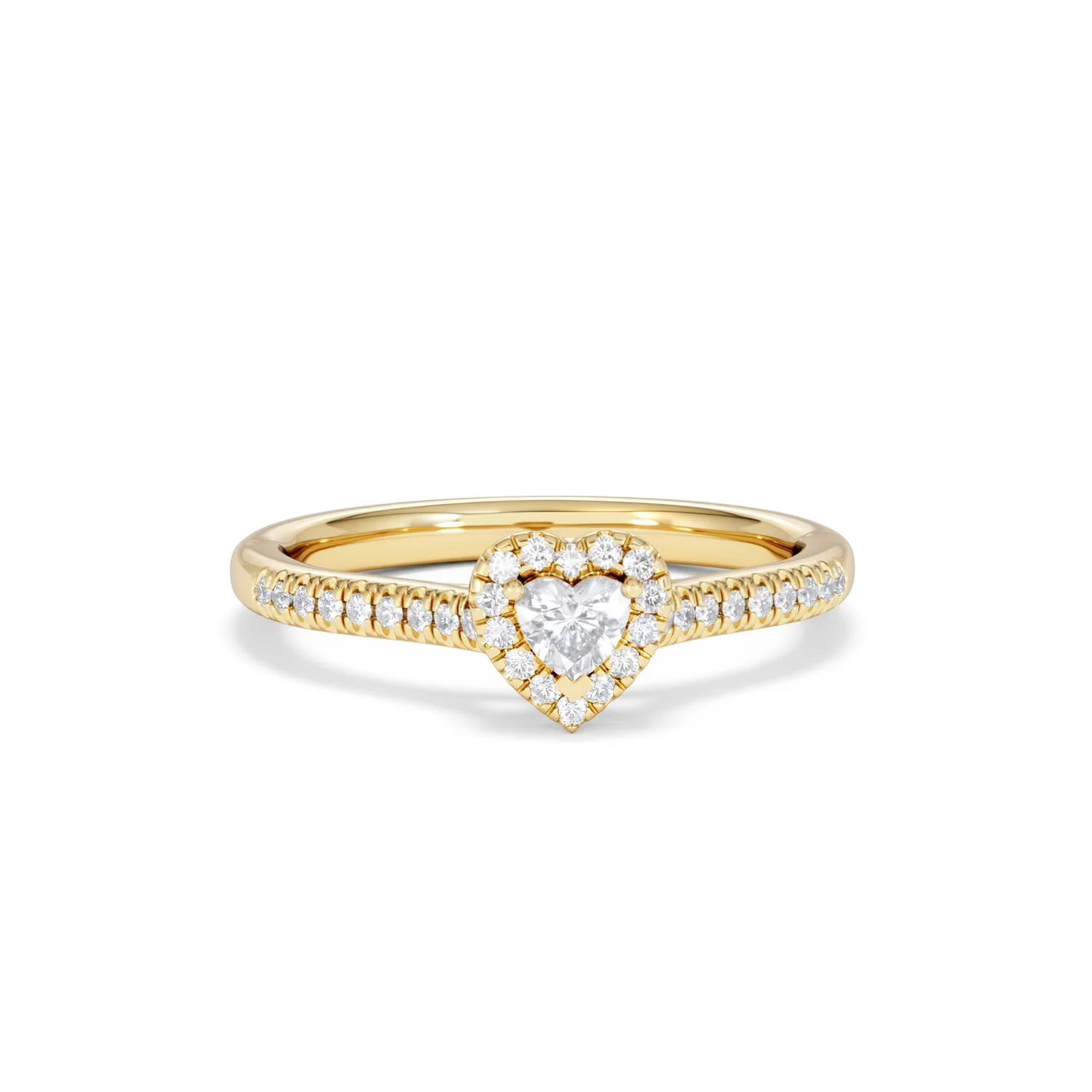Lumia Heart Cut Lab Diamond Halo Ring 0.33ct F/VS in 18K Gold Vermeil - Image 11