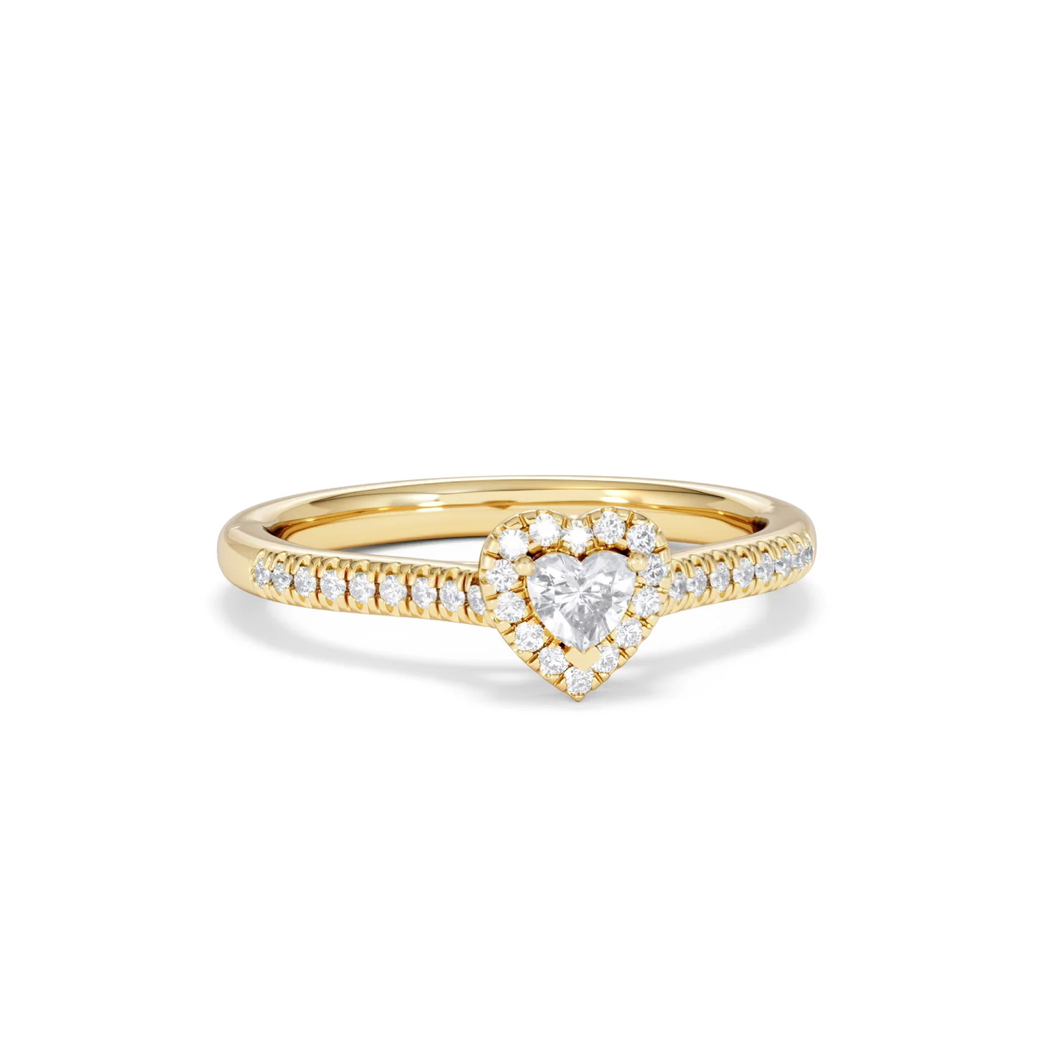 Lumia Heart Cut Lab Diamond Halo Ring 0.33ct F/VS in 18K Gold Vermeil - Image 12