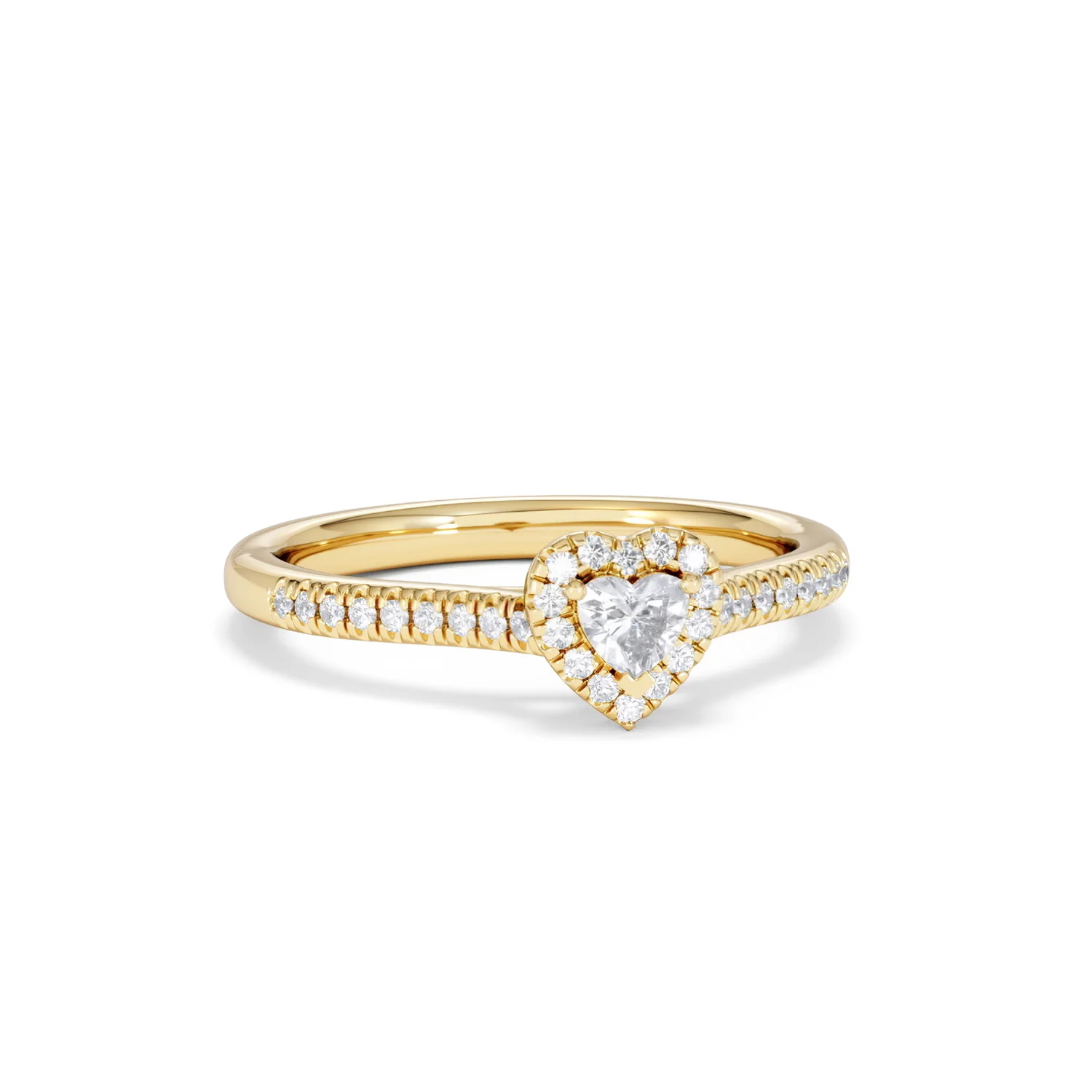 Lumia Heart Cut Lab Diamond Halo Ring 0.33ct F/VS in 18K Gold Vermeil - Image 13