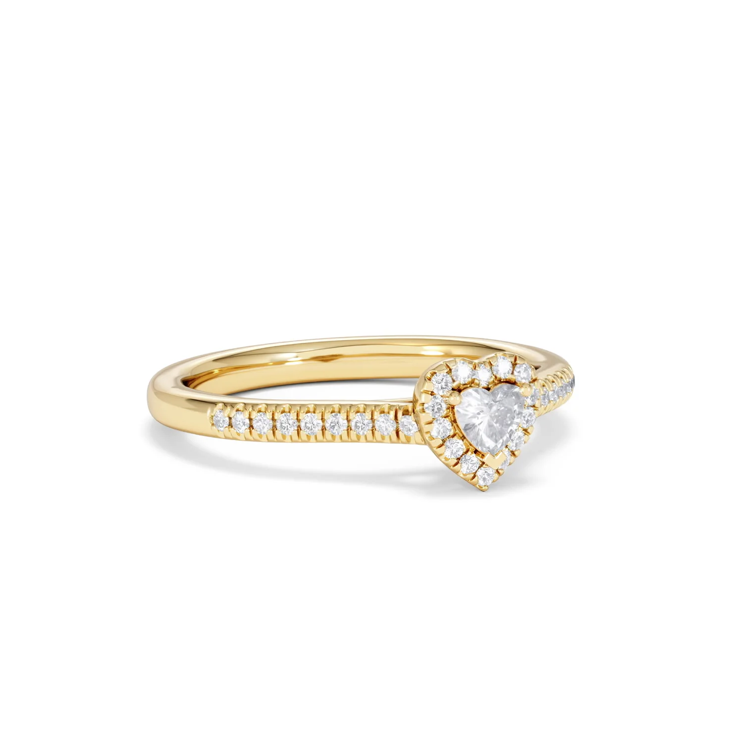 Lumia Heart Cut Lab Diamond Halo Ring 0.33ct F/VS in 18K Gold Vermeil - Image 16