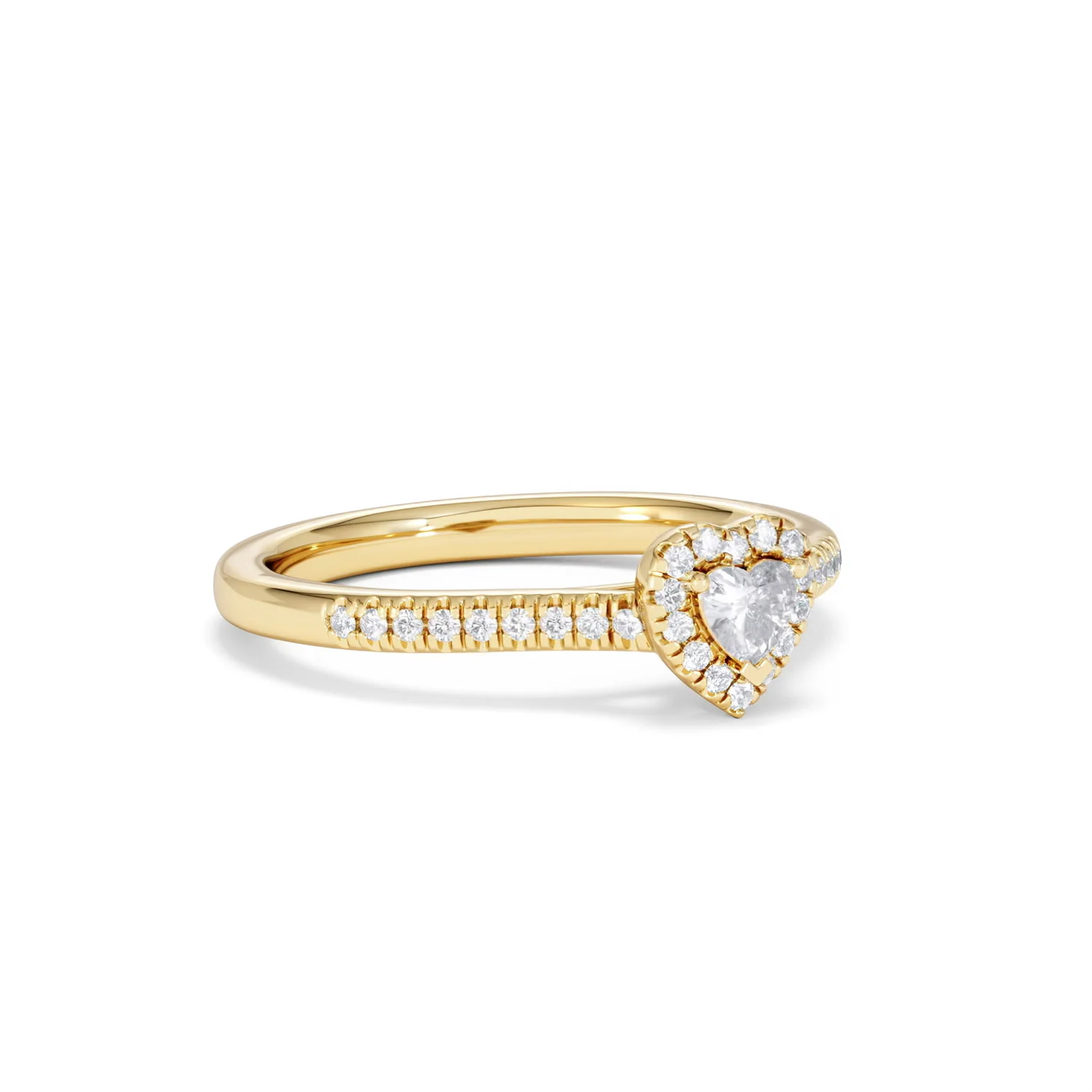 Lumia Heart Cut Lab Diamond Halo Ring 0.33ct F/VS in 18K Gold Vermeil - Image 17
