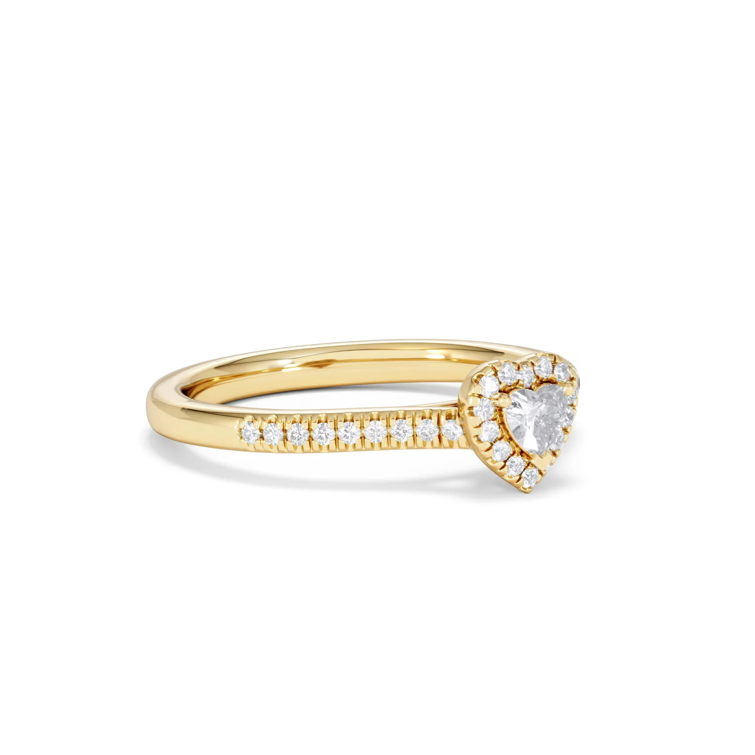 Lumia Heart Cut Lab Diamond Halo Ring 0.33ct F/VS in 18K Gold Vermeil - Image 18