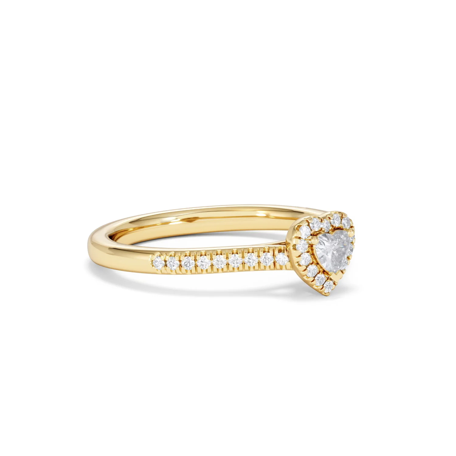 Lumia Heart Cut Lab Diamond Halo Ring 0.33ct F/VS in 18K Gold Vermeil - Image 19