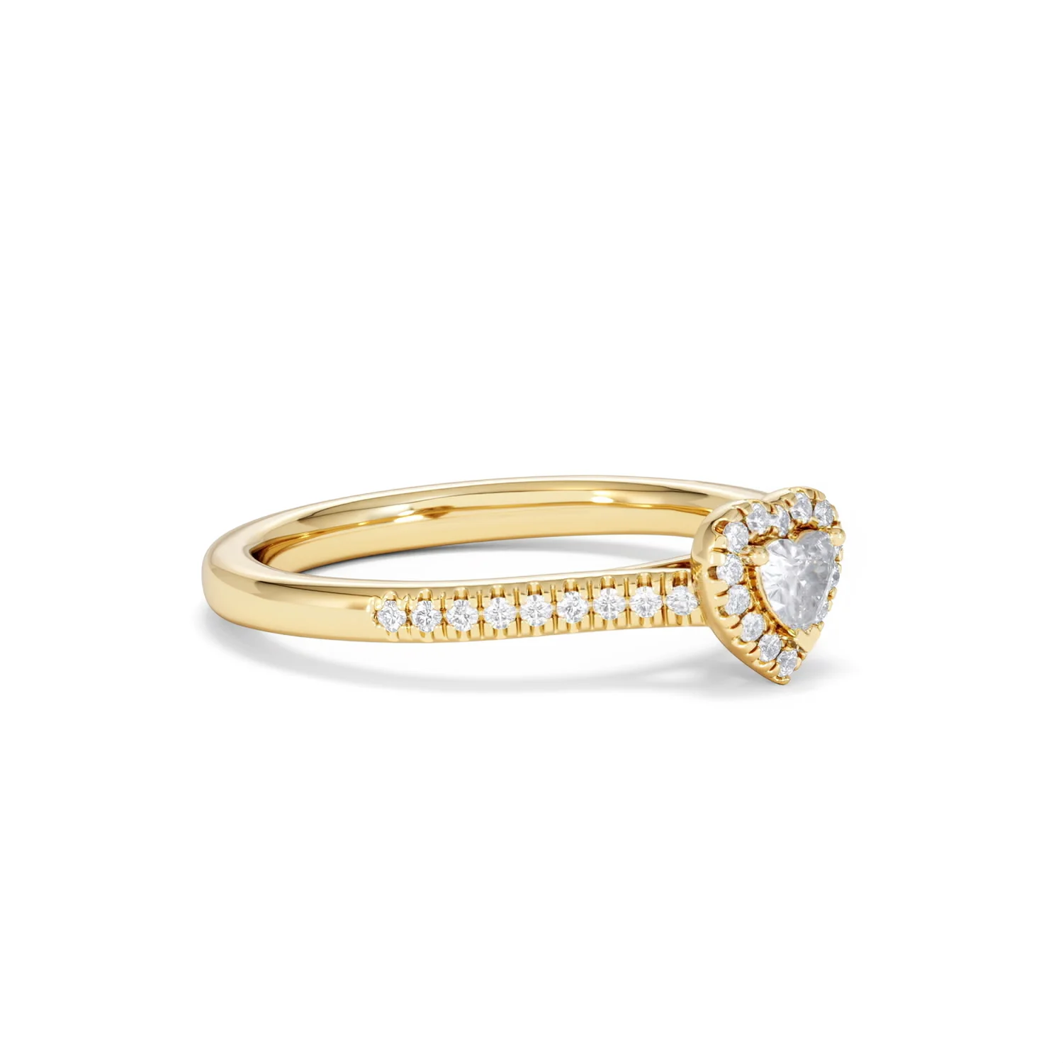Lumia Heart Cut Lab Diamond Halo Ring 0.33ct F/VS in 18K Gold Vermeil - Image 20