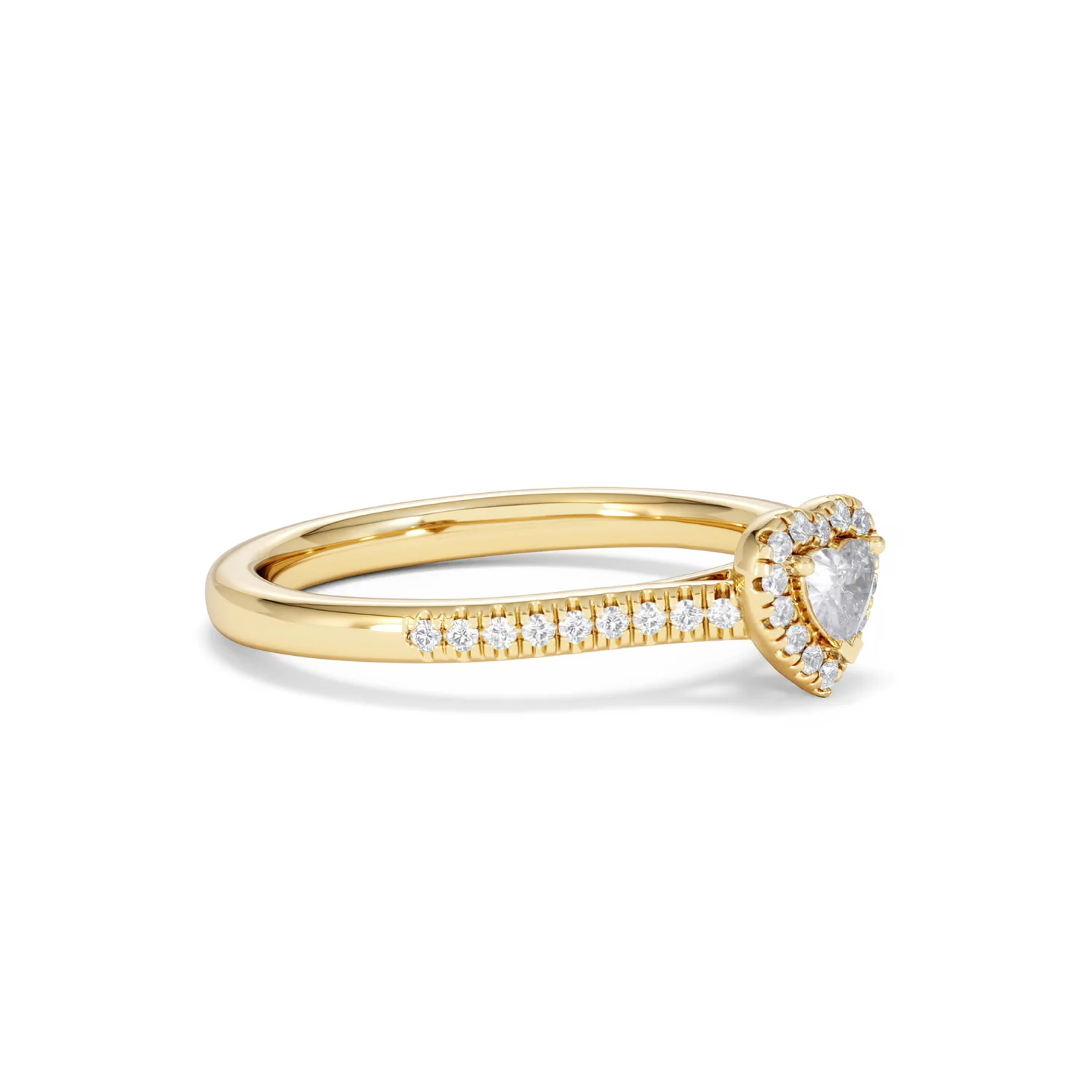 Lumia Heart Cut Lab Diamond Halo Ring 0.33ct F/VS in 18K Gold Vermeil - Image 21