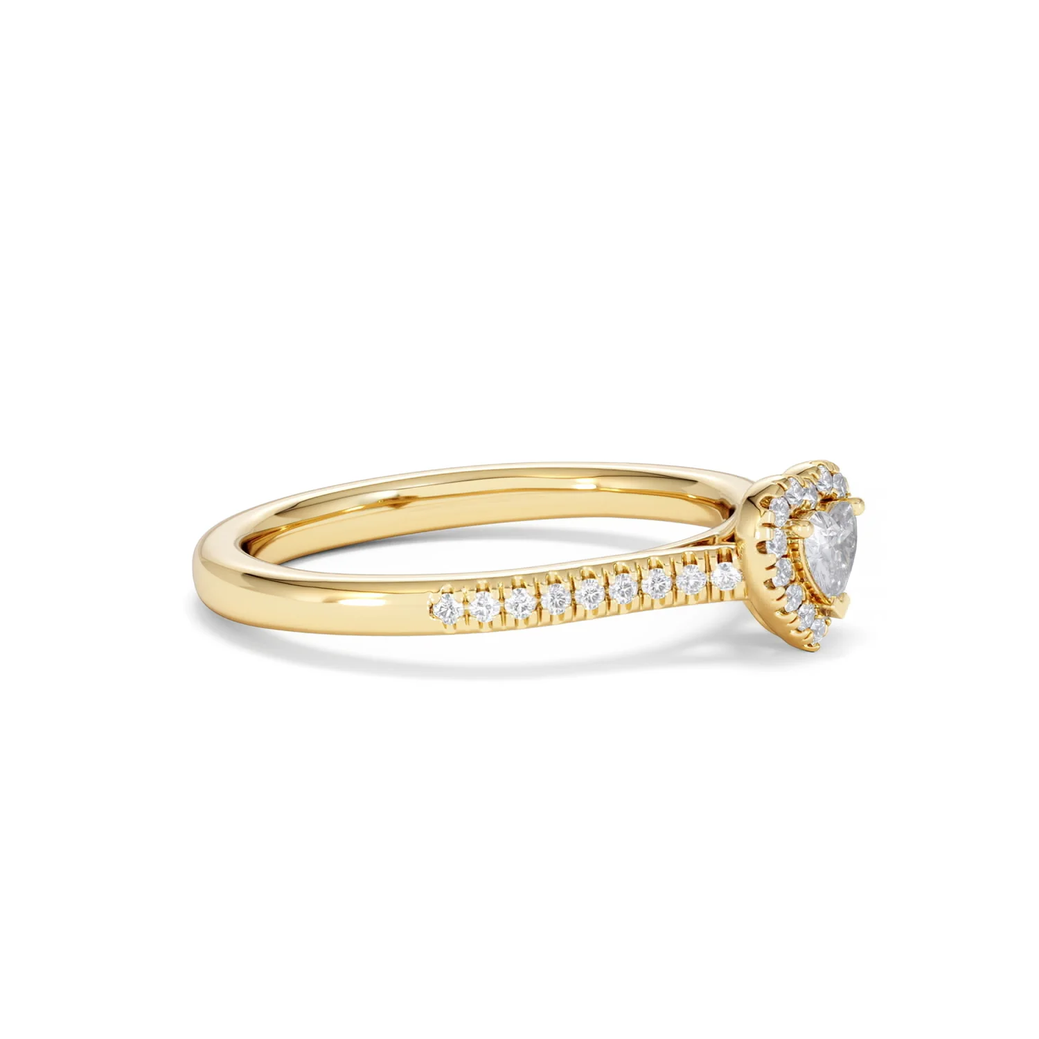 Lumia Heart Cut Lab Diamond Halo Ring 0.33ct F/VS in 18K Gold Vermeil - Image 23