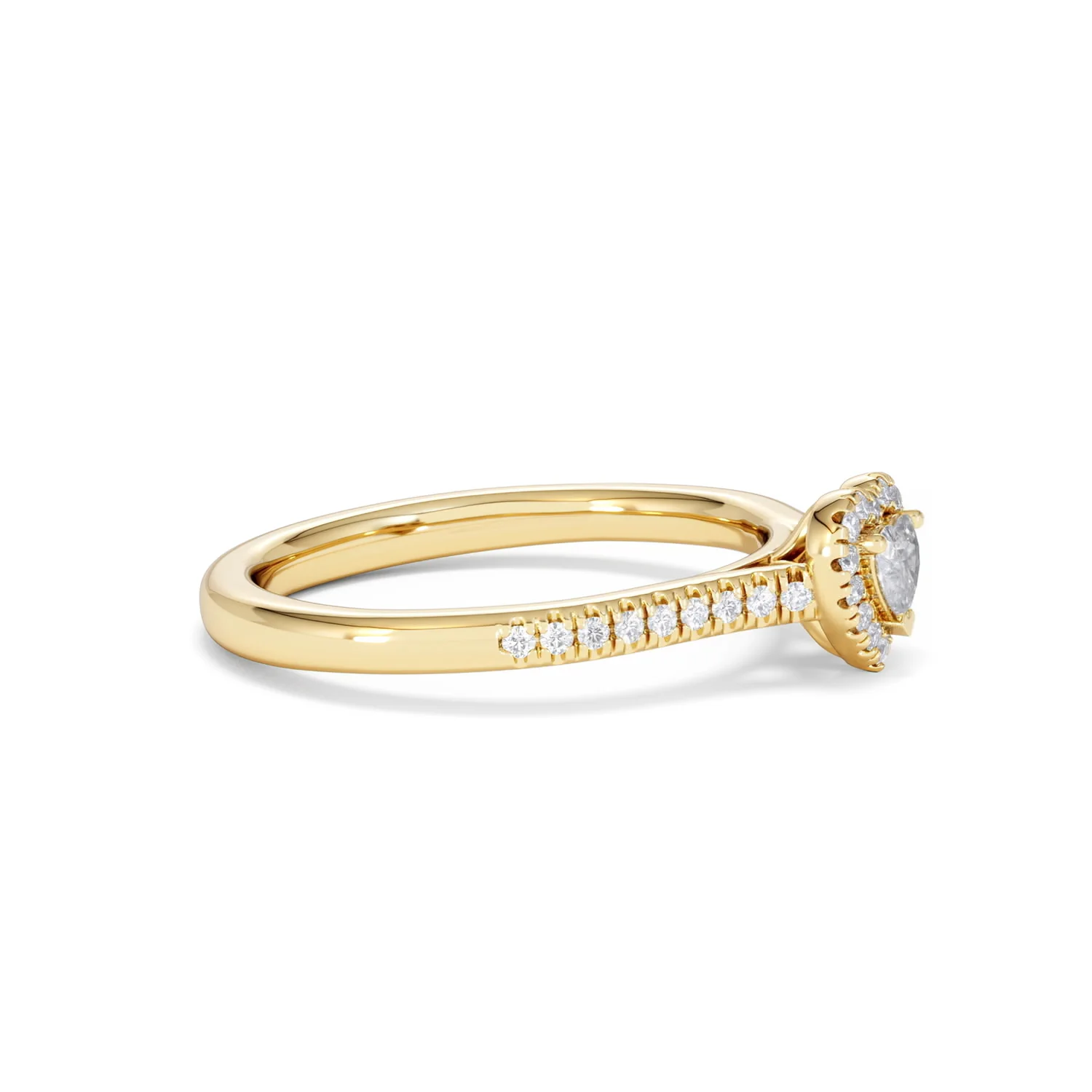 Lumia Heart Cut Lab Diamond Halo Ring 0.33ct F/VS in 18K Gold Vermeil - Image 25