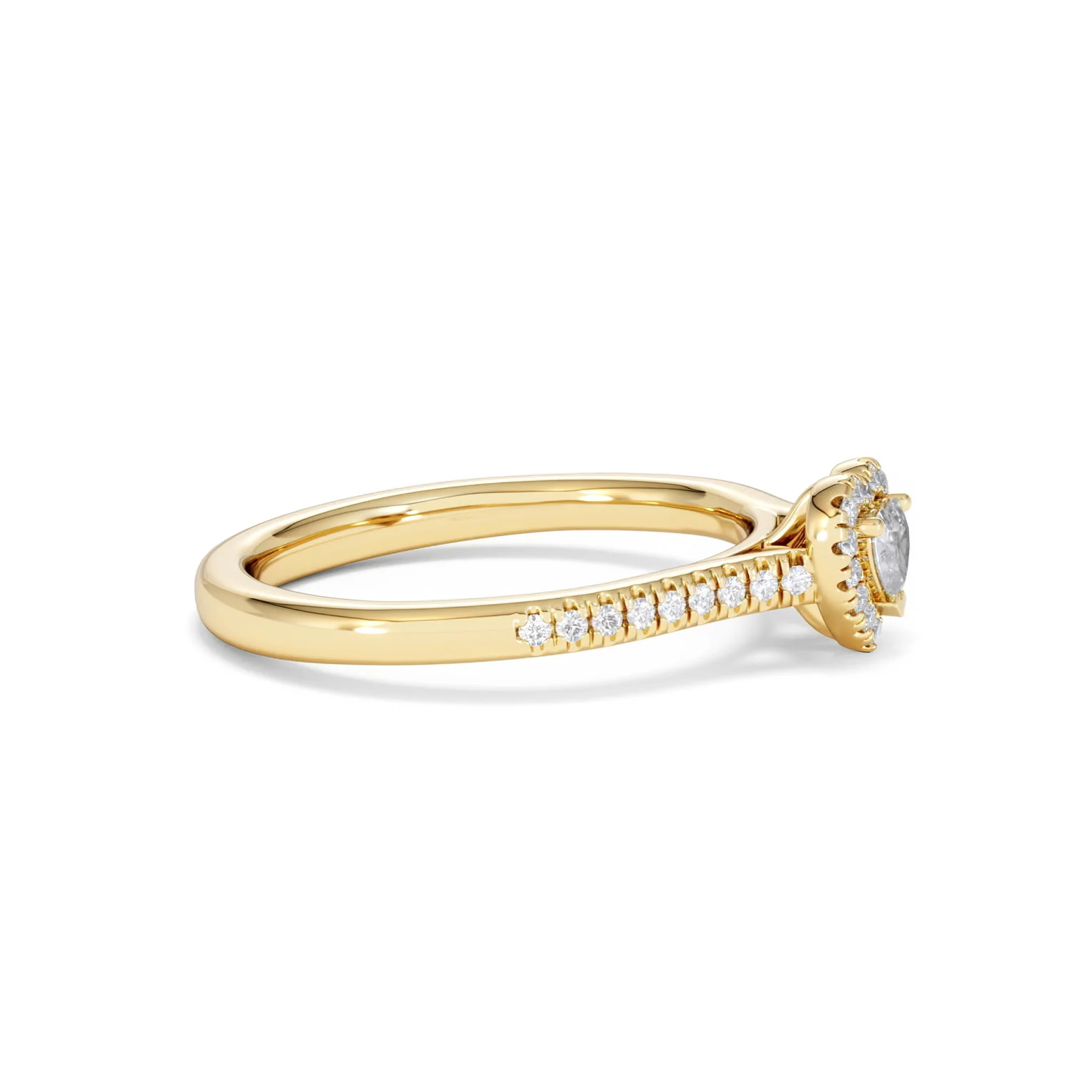 Lumia Heart Cut Lab Diamond Halo Ring 0.33ct F/VS in 18K Gold Vermeil - Image 26