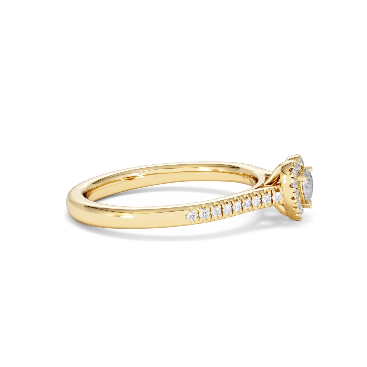 Lumia Heart Cut Lab Diamond Halo Ring 0.33ct F/VS in 18K Gold Vermeil - Image 27