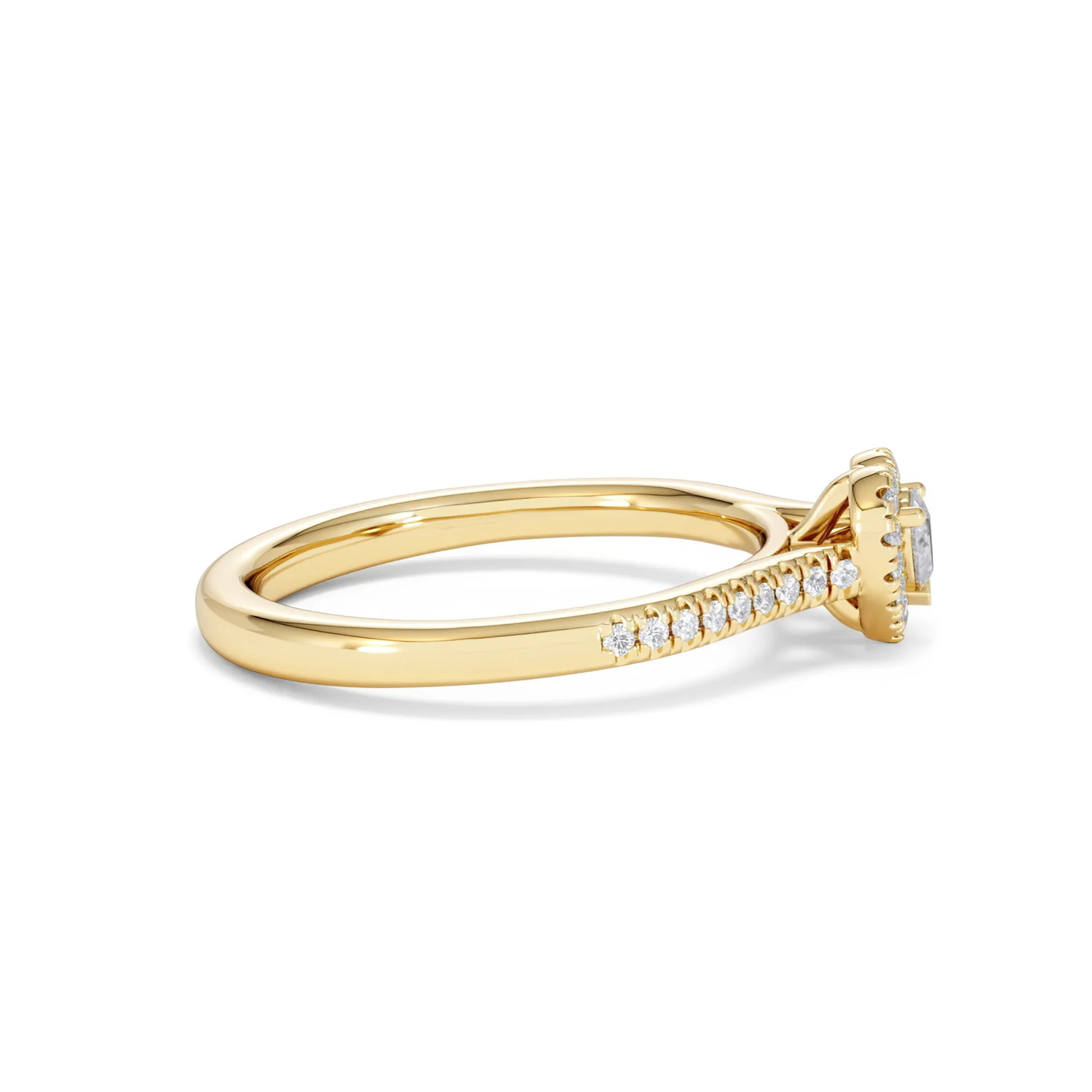 Lumia Heart Cut Lab Diamond Halo Ring 0.33ct F/VS in 18K Gold Vermeil - Image 29