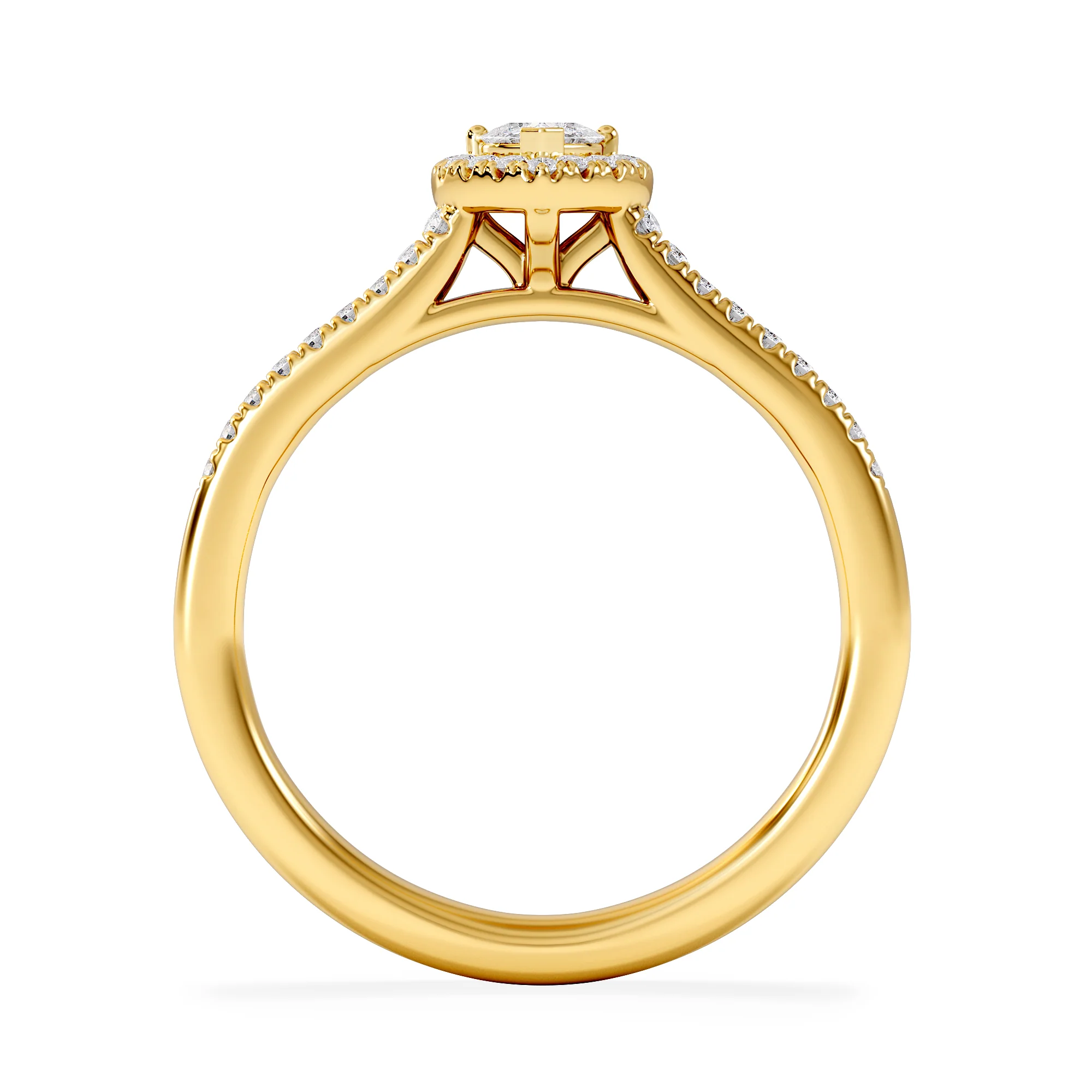 Lumia Heart Cut Lab Diamond Halo Ring 0.33ct F/VS in 18K Gold Vermeil - Image 3