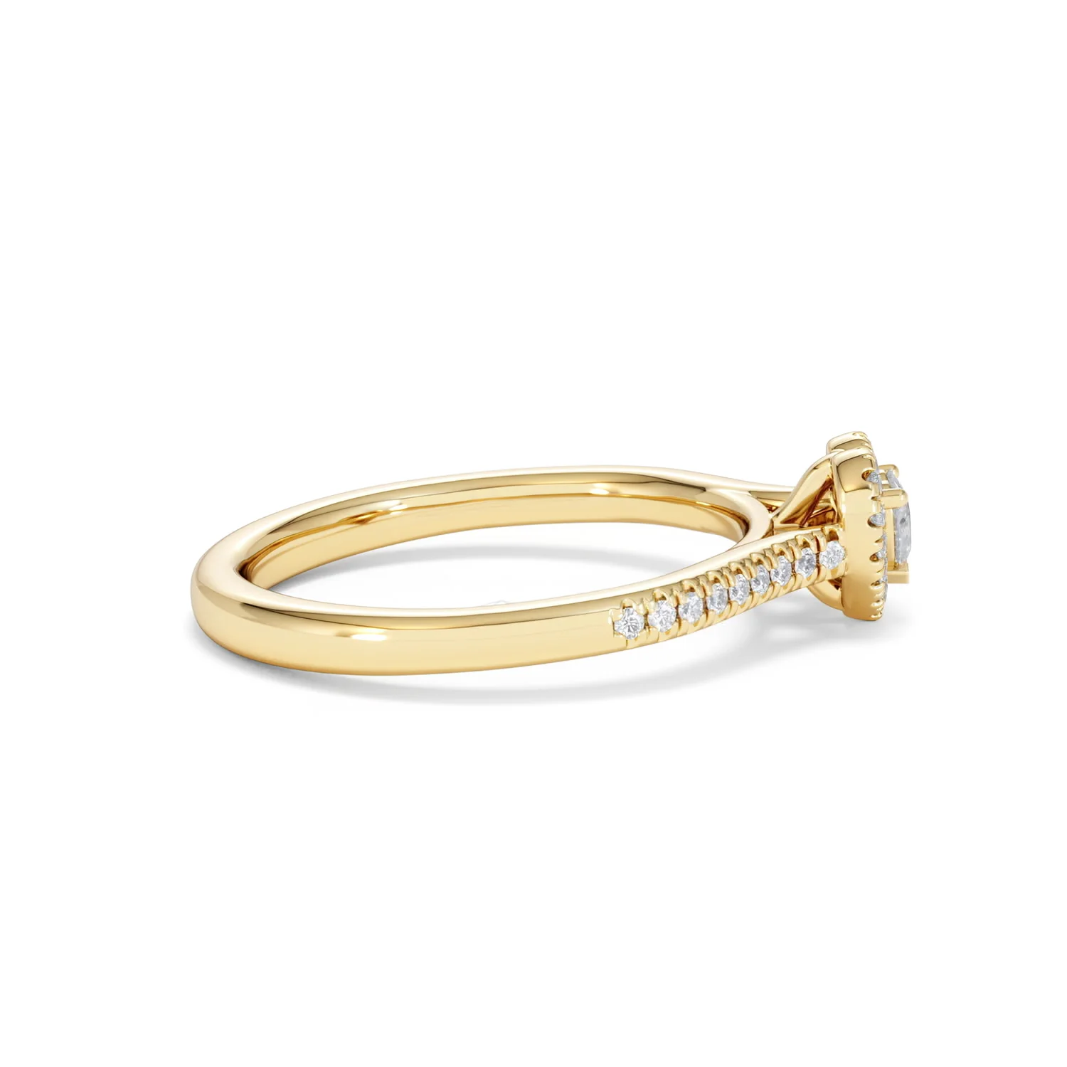 Lumia Heart Cut Lab Diamond Halo Ring 0.33ct F/VS in 18K Gold Vermeil - Image 30