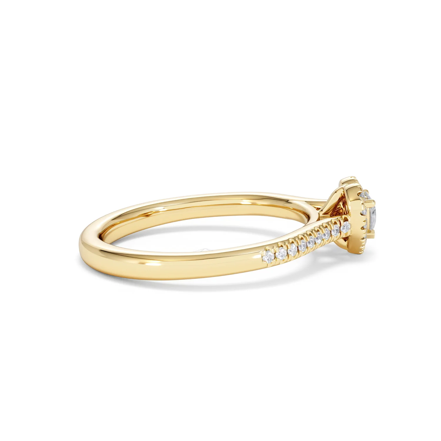 Lumia Heart Cut Lab Diamond Halo Ring 0.33ct F/VS in 18K Gold Vermeil - Image 31