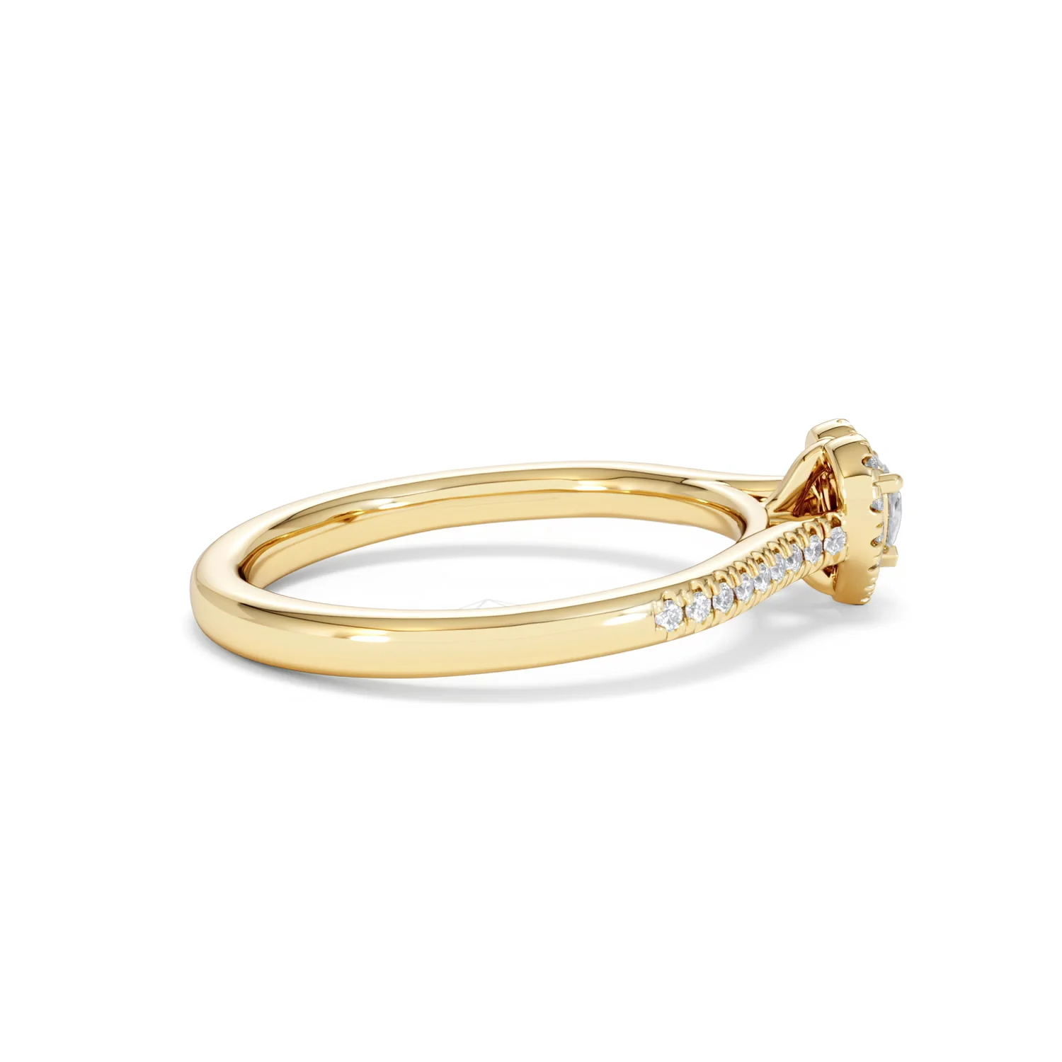 Lumia Heart Cut Lab Diamond Halo Ring 0.33ct F/VS in 18K Gold Vermeil - Image 32