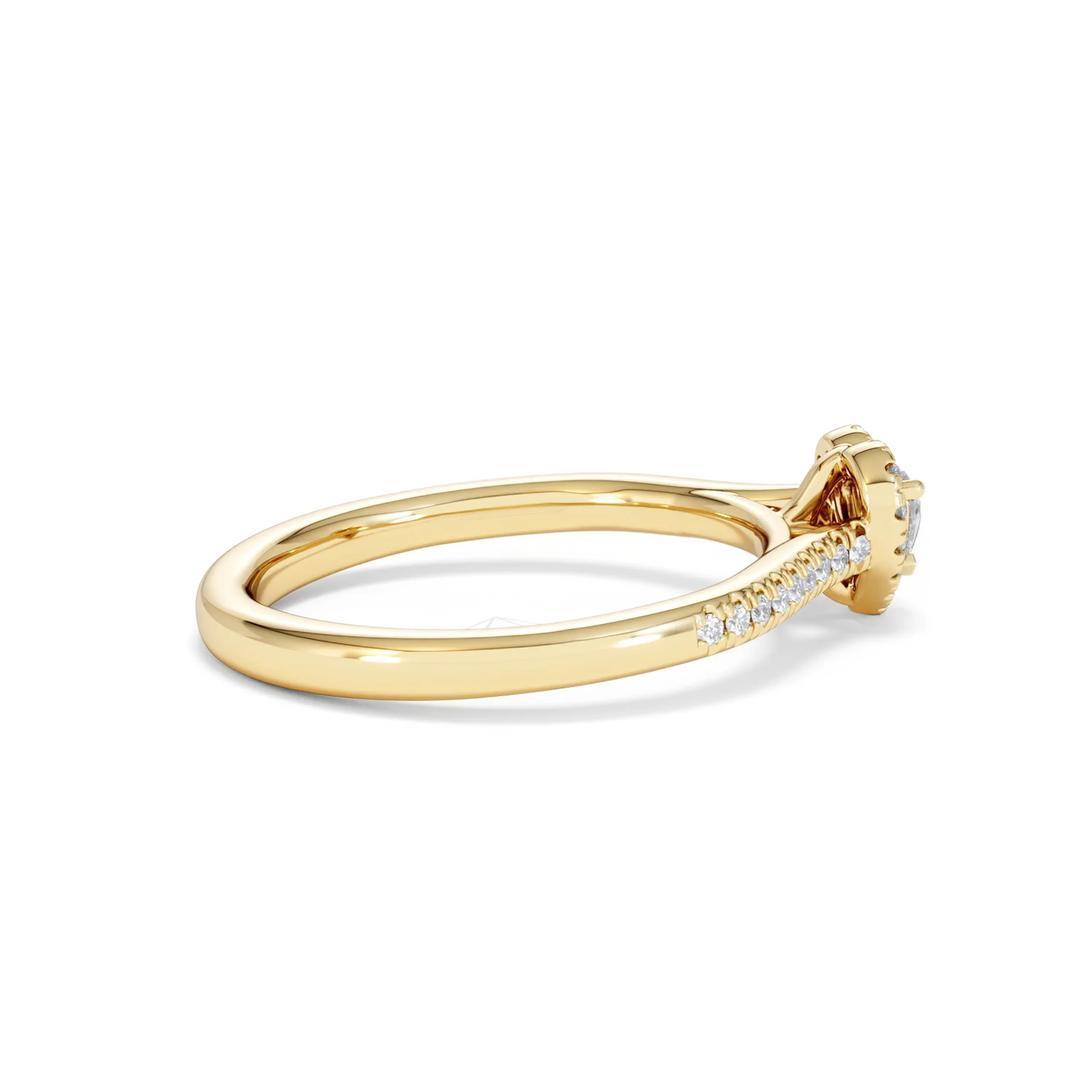 Lumia Heart Cut Lab Diamond Halo Ring 0.33ct F/VS in 18K Gold Vermeil - Image 33