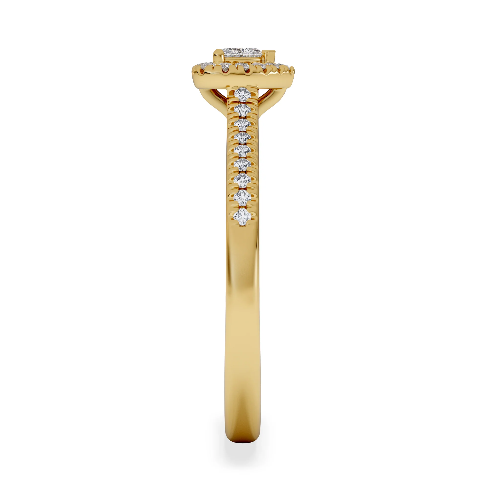 Lumia Heart Cut Lab Diamond Halo Ring 0.33ct F/VS in 18K Gold Vermeil - Image 5