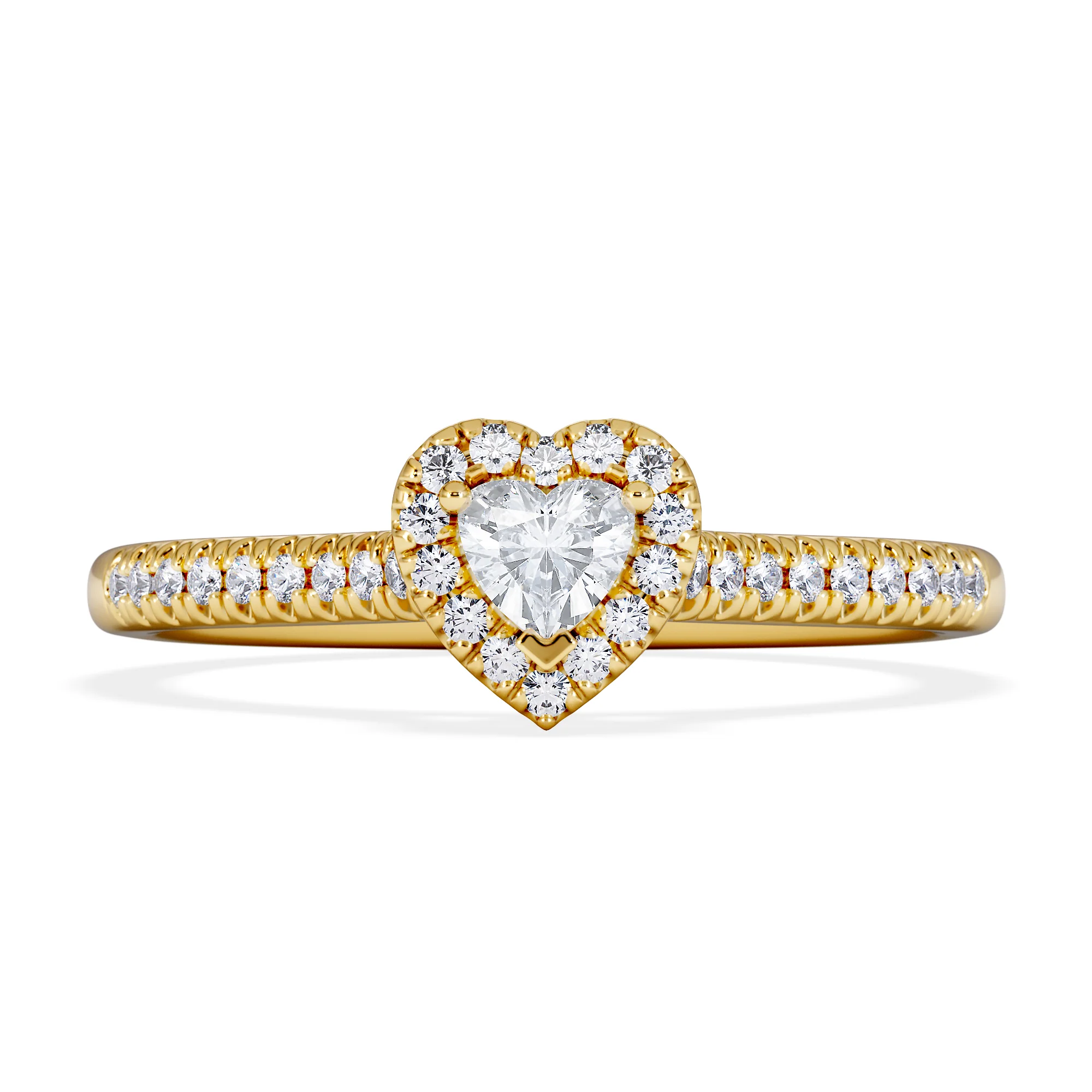 Lumia Heart Cut Lab Diamond Halo Ring 0.33ct F/VS in 18K Gold Vermeil - Image 6