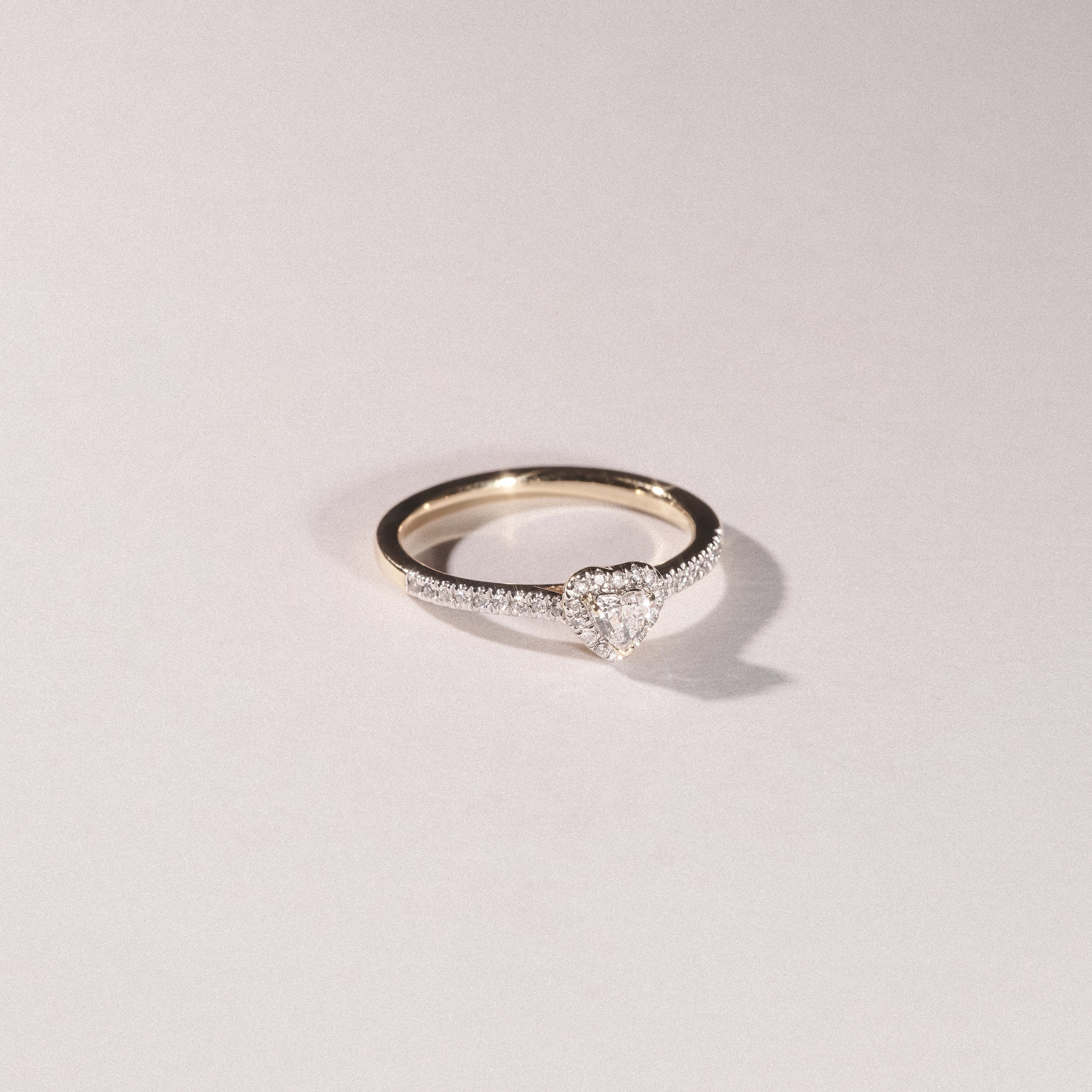 Lumia Heart Cut Lab Diamond Halo Ring 0.33ct F/VS in 18K Gold Vermeil - Image 7