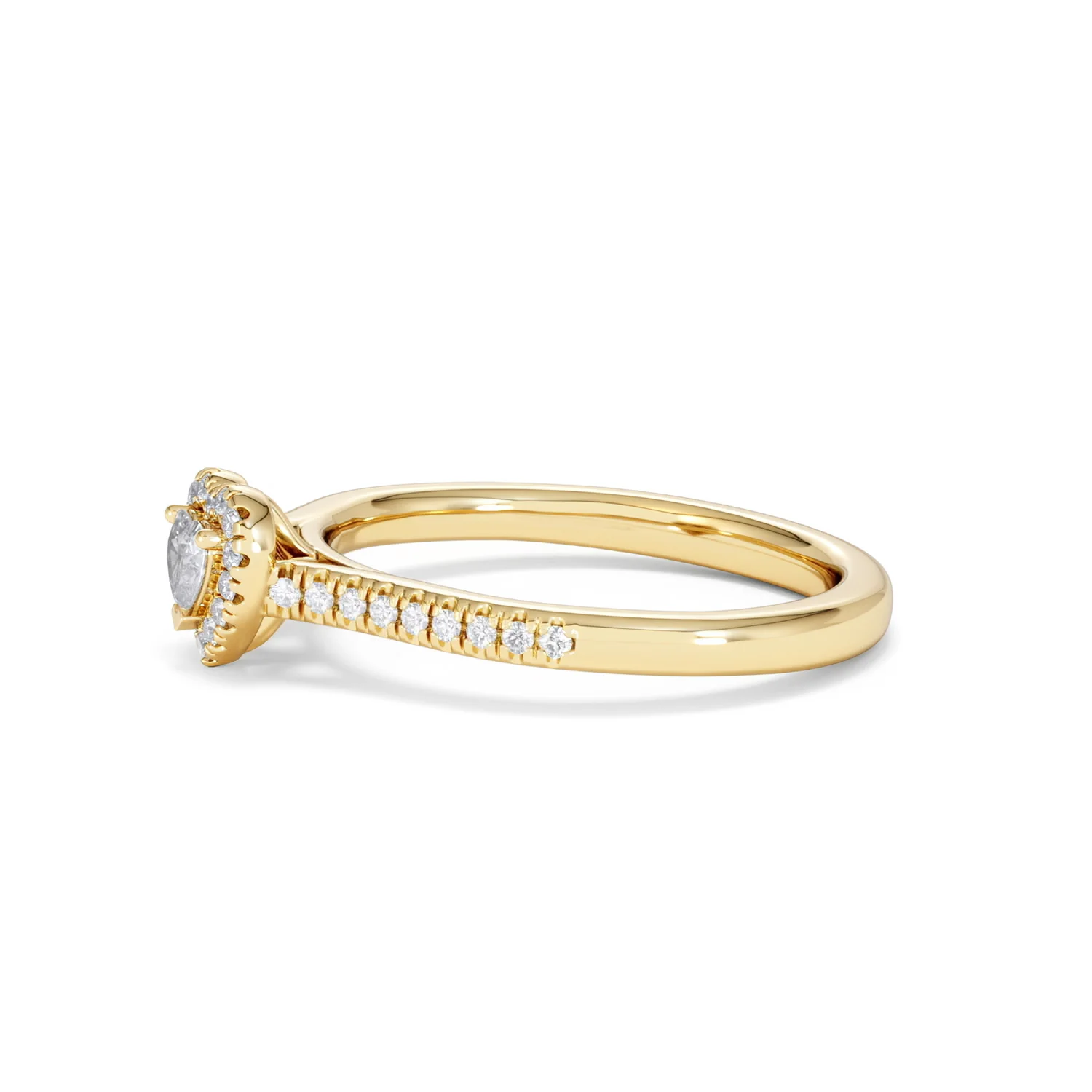 Lumia Heart Cut Lab Diamond Halo Ring 0.33ct F/VS in 18K Gold Vermeil - Image 74