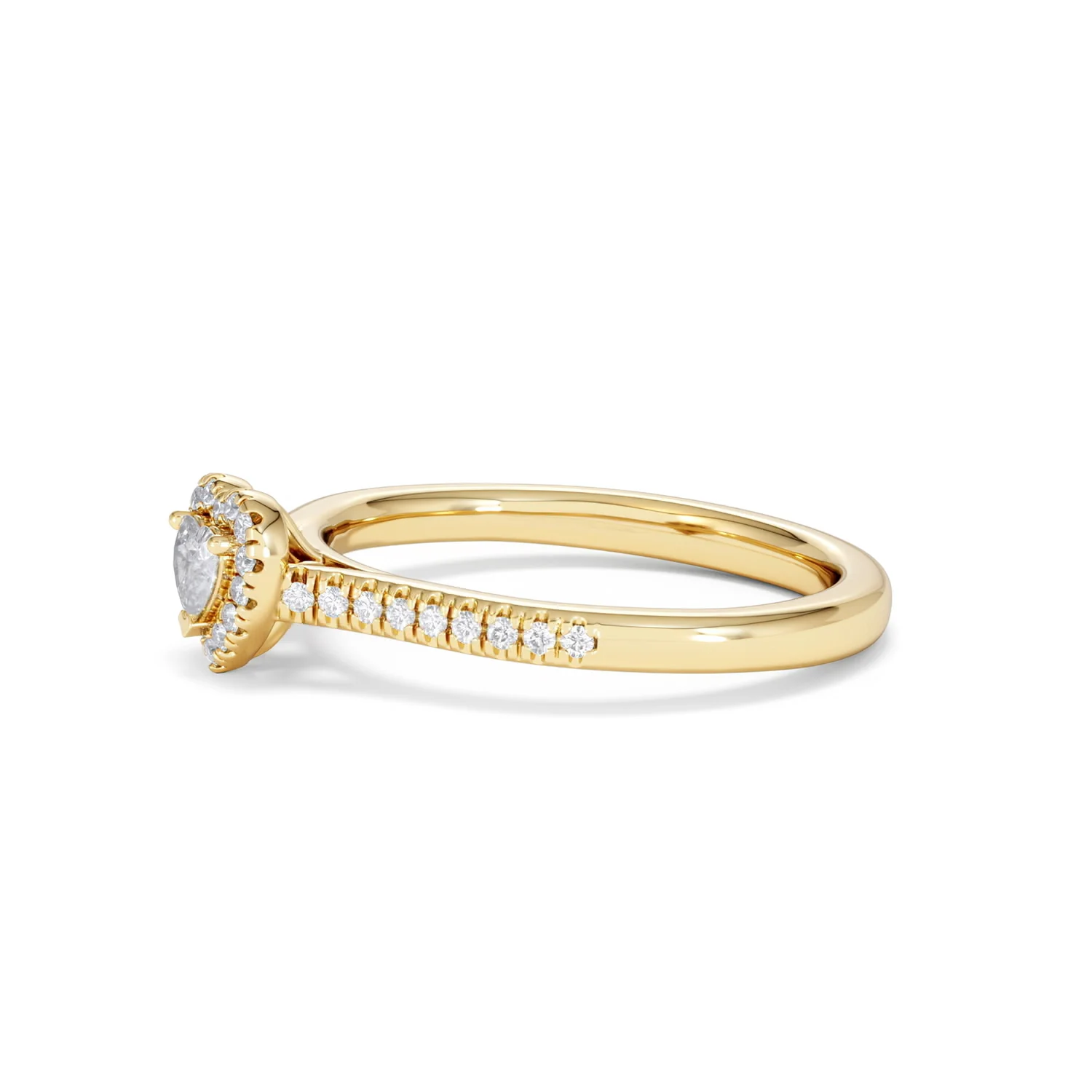 Lumia Heart Cut Lab Diamond Halo Ring 0.33ct F/VS in 18K Gold Vermeil - Image 75
