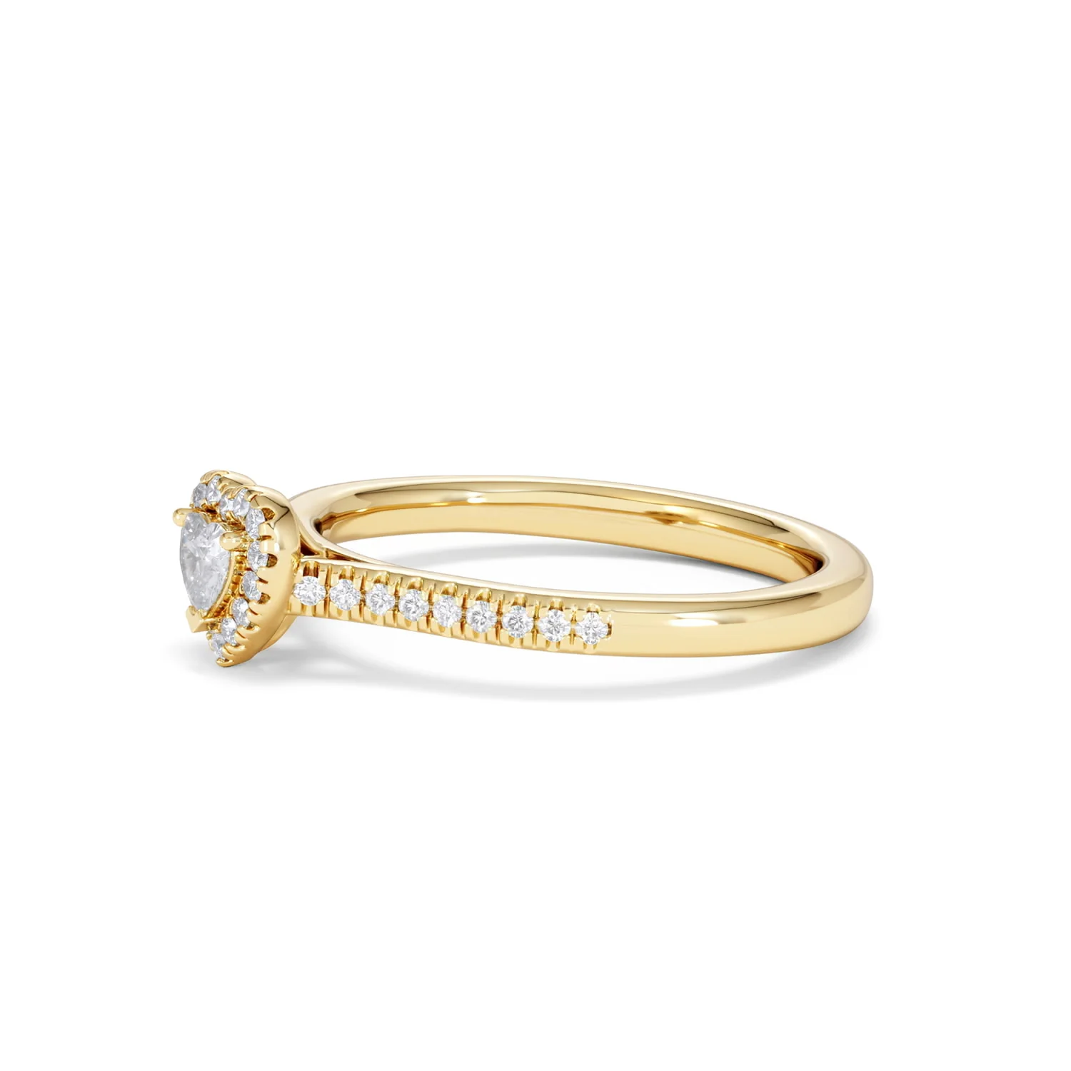 Lumia Heart Cut Lab Diamond Halo Ring 0.33ct F/VS in 18K Gold Vermeil - Image 76