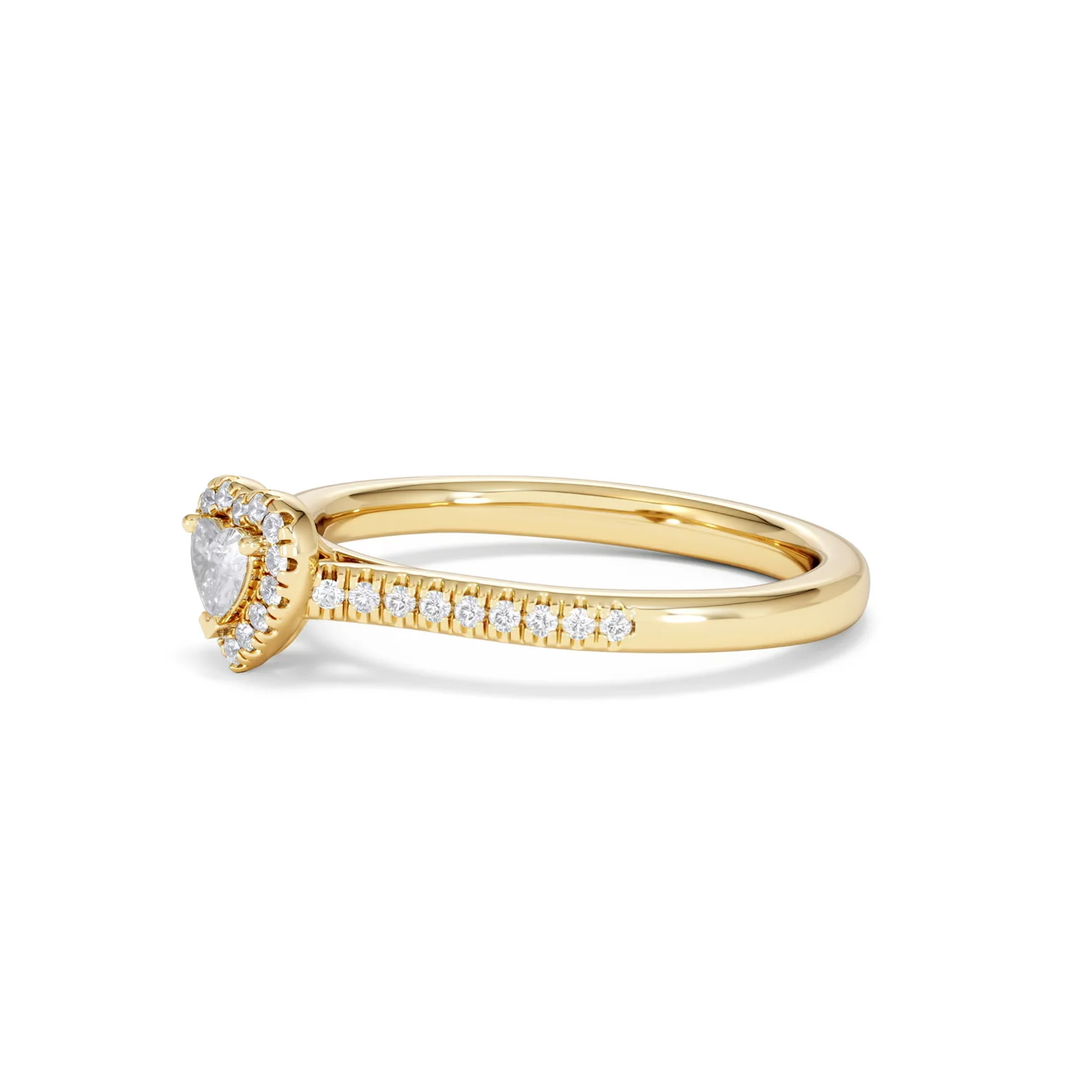 Lumia Heart Cut Lab Diamond Halo Ring 0.33ct F/VS in 18K Gold Vermeil - Image 77