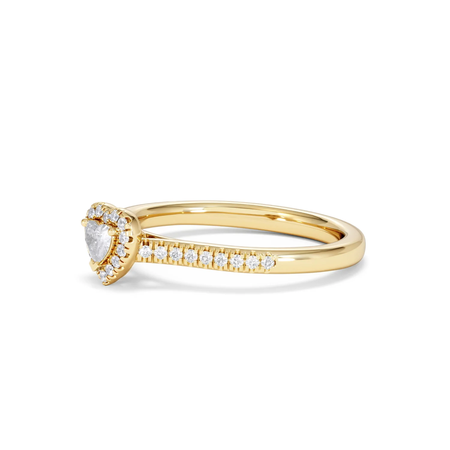 Lumia Heart Cut Lab Diamond Halo Ring 0.33ct F/VS in 18K Gold Vermeil - Image 78