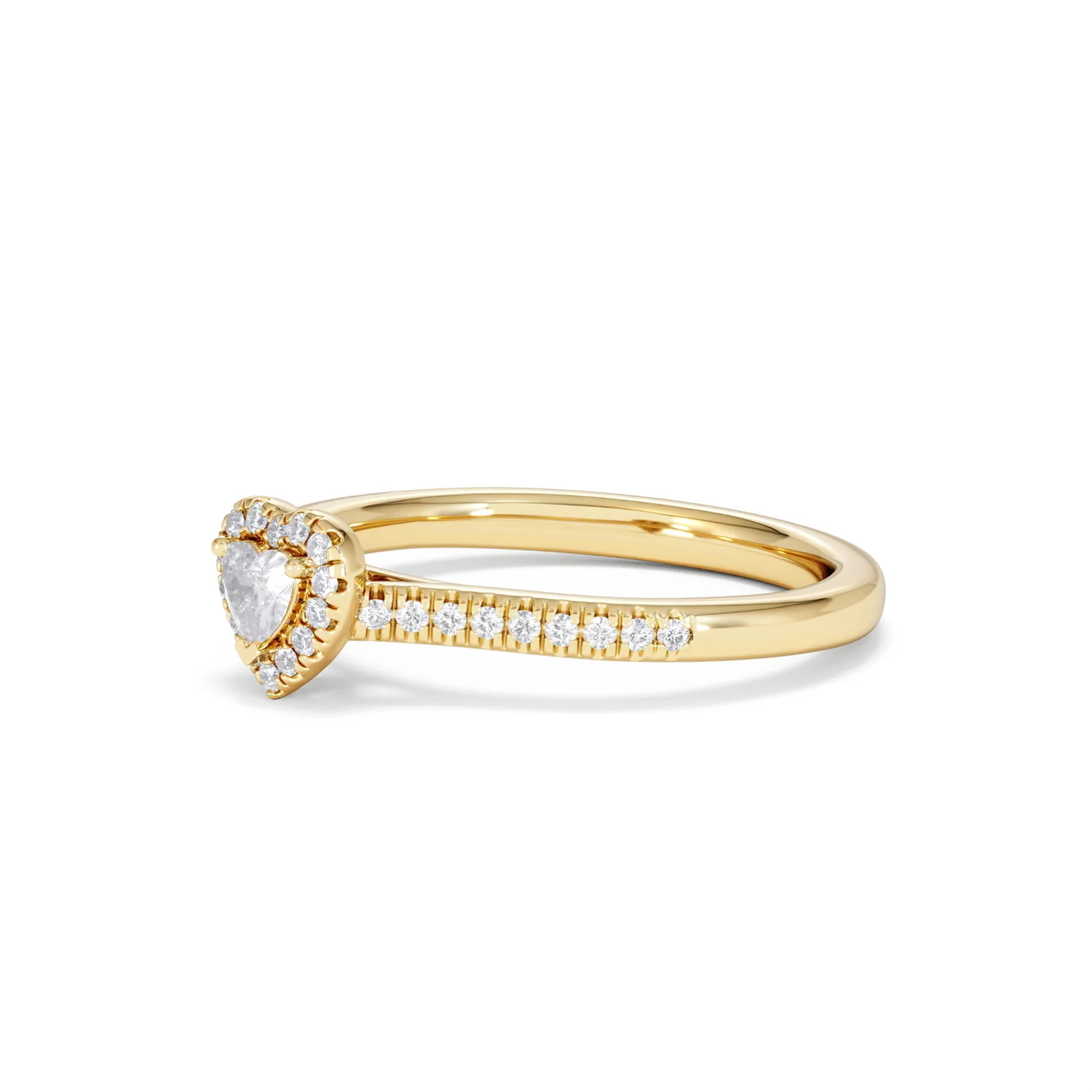 Lumia Heart Cut Lab Diamond Halo Ring 0.33ct F/VS in 18K Gold Vermeil - Image 79