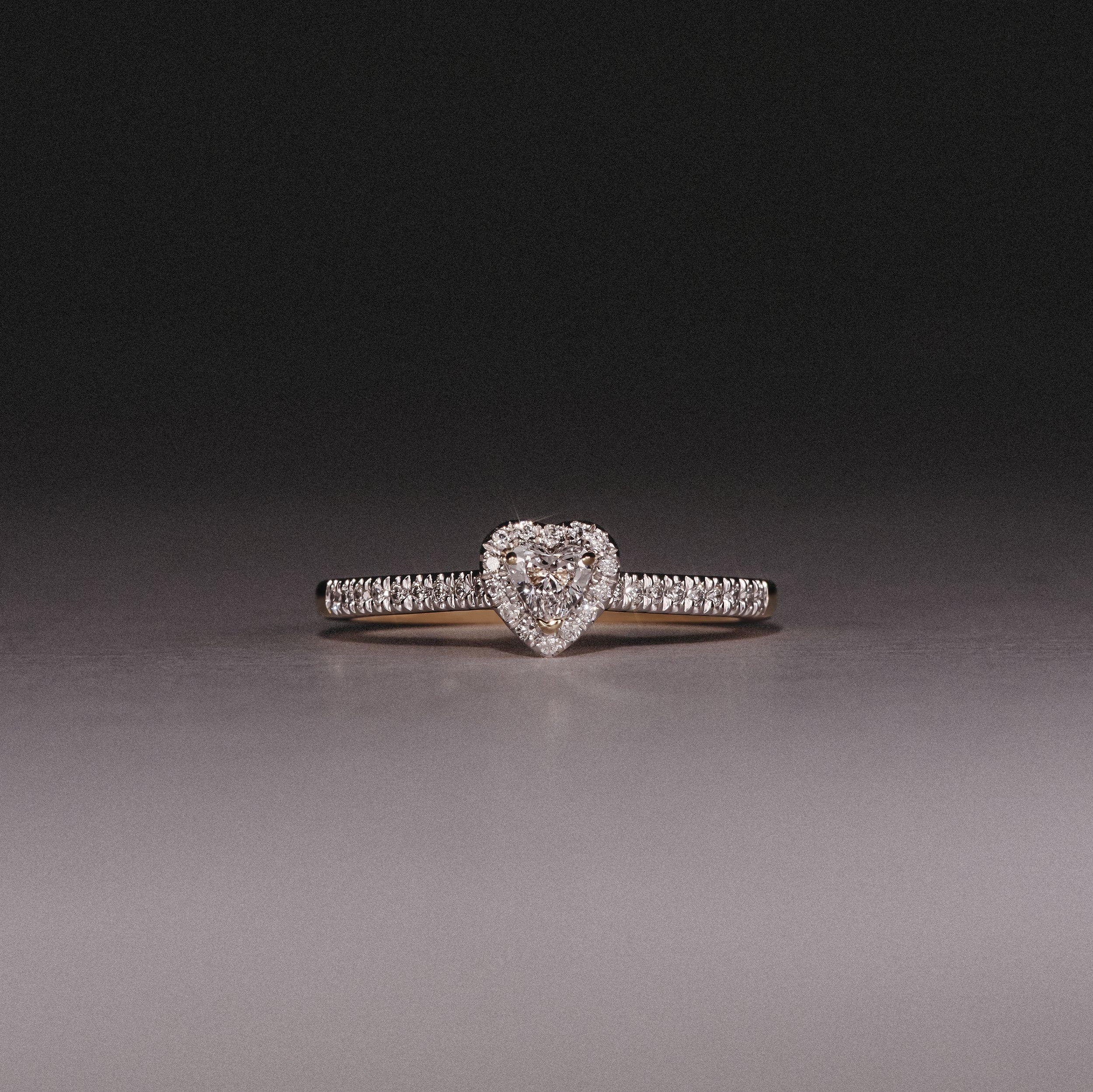 Lumia Heart Cut Lab Diamond Halo Ring 0.33ct F/VS in 18K Gold Vermeil - Image 8