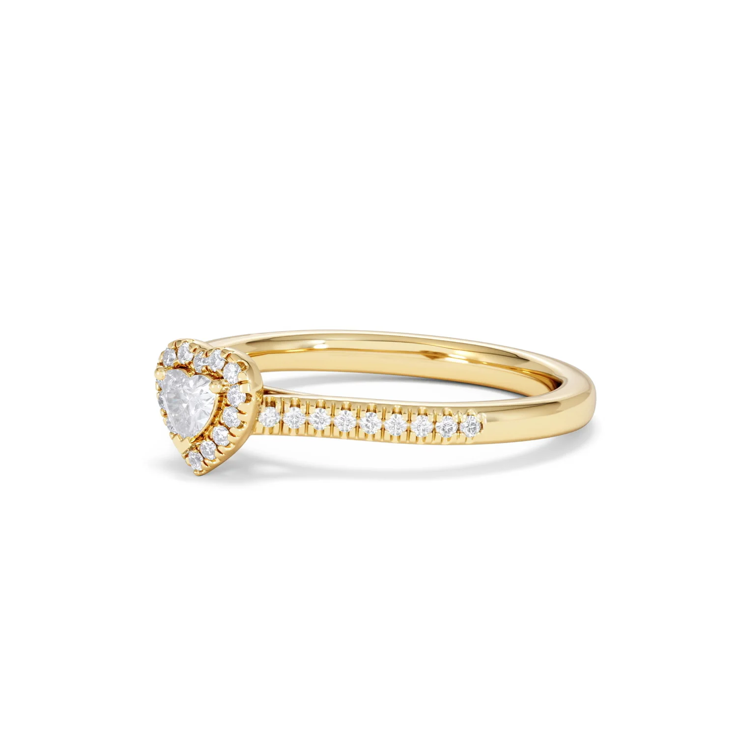 Lumia Heart Cut Lab Diamond Halo Ring 0.33ct F/VS in 18K Gold Vermeil - Image 80